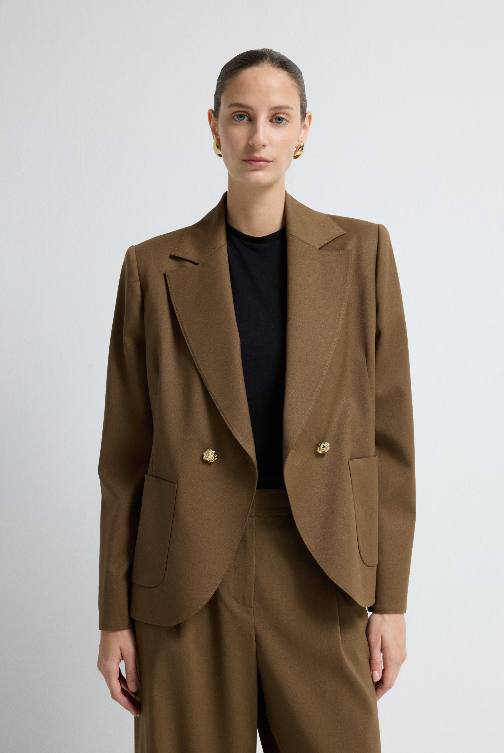 adL Kurzblazer Taillierter Blazer mit Knopfdetails