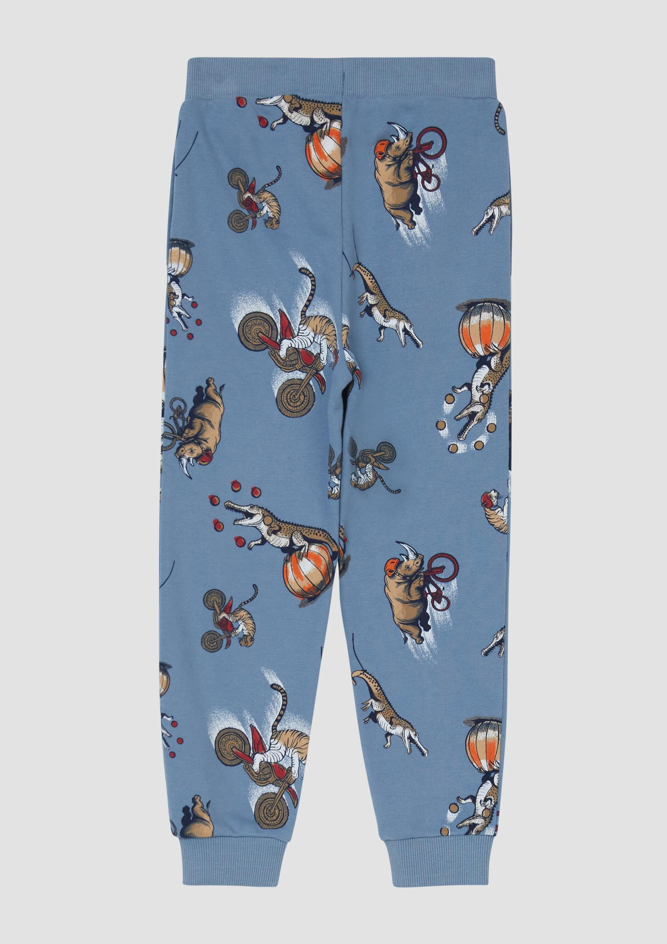 s.Oliver Leggings Leggings Jogginghose mit angedeutetem Tunnelzug und All-over-Print – Bild 2 von 4