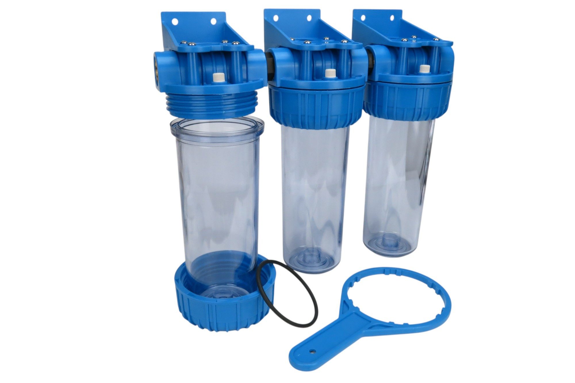 Trinkwasserladen Filtereinsatz, 3-Stufen Hauswasserwerk Gehäuse 3/4" mit Patronen – Bild 3 von 4