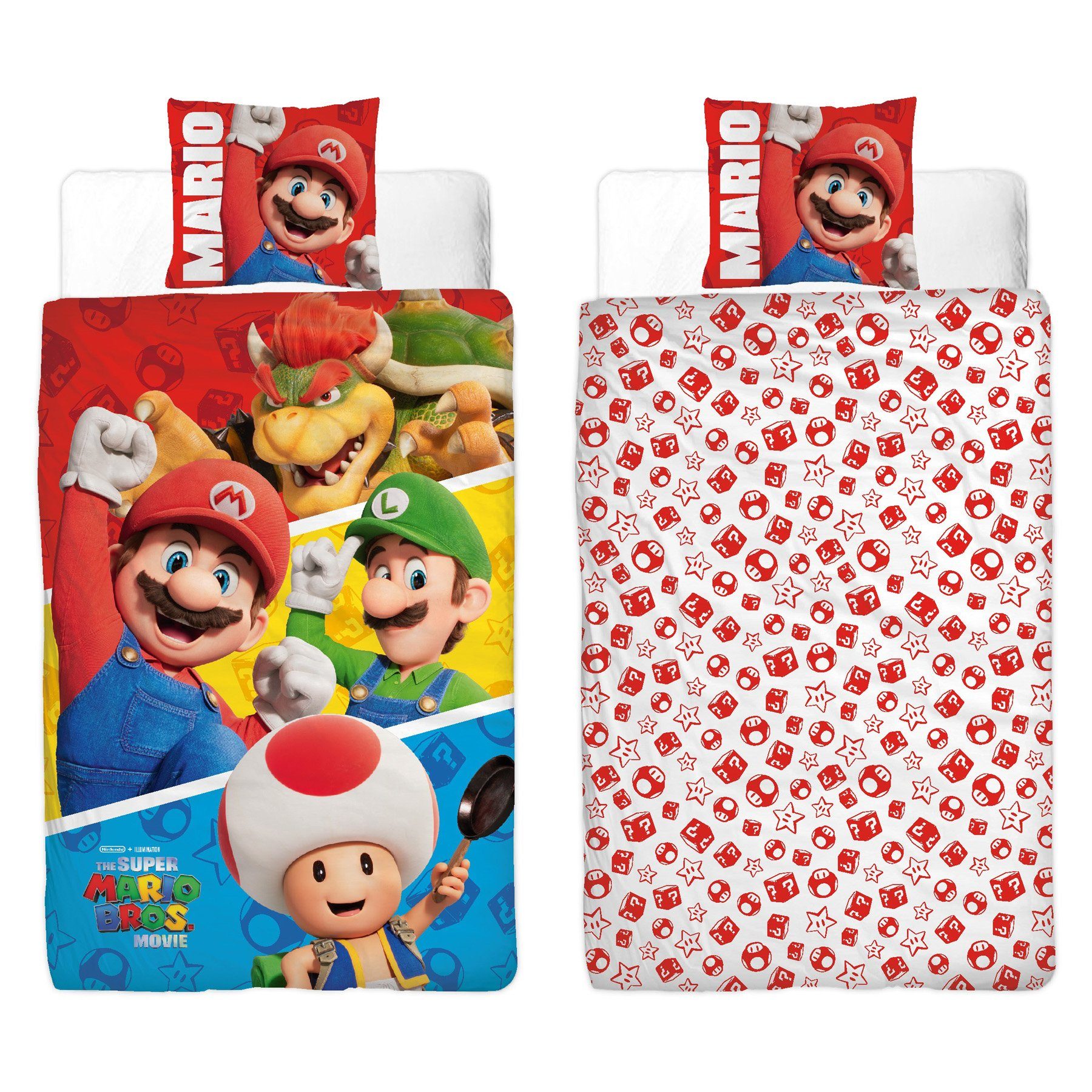 Super Mario Bettwäsche Super Mario Luigi Mikrofaser Bettwäsche Set, 2 teilig, 135-140 x 200 Deckenbezug 60x70cm Kissenbezug