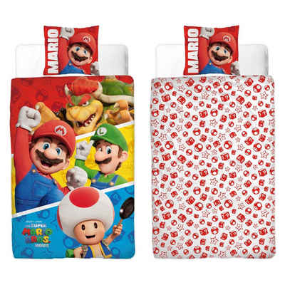 Bettwäsche Super Mario Luigi Mikrofaser Bettwäsche Set, Super Mario, 2 teilig, 135-140 x 200 Deckenbezug 60x70cm Kissenbezug