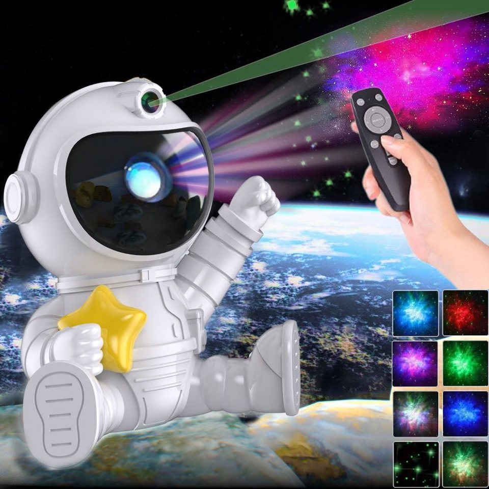 JOYOLEDER LED Nachtlicht Astronaut Sternenhimmel Projektor Lampe, LED Galaxy  Starry Light, 360° Drehen