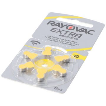 RAYOVAC Rayovac Hörgerätebatterie H10MF Nr. 10 PR70 Extra Advanced, 105mAh 6 Batterie, (1,4 V)