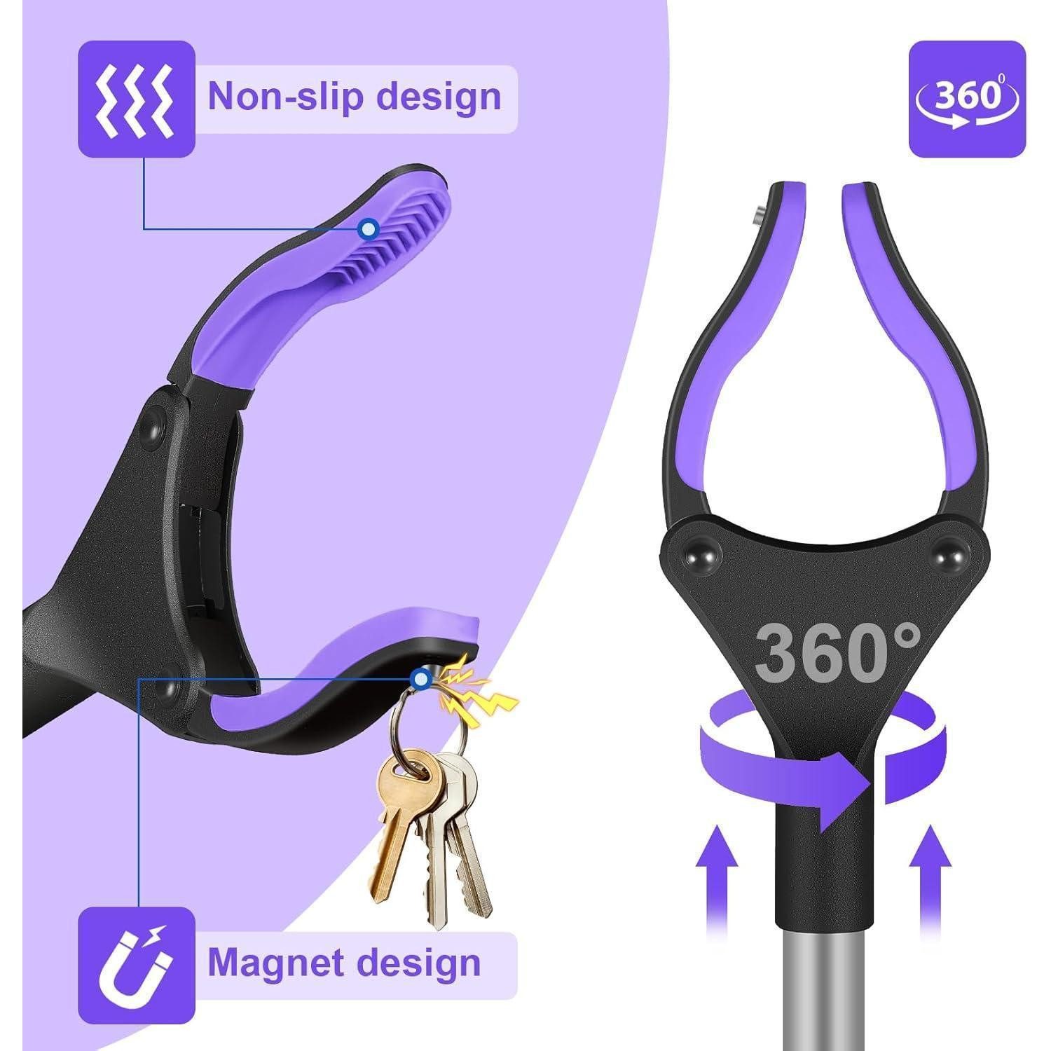 LuxusKollektion Greifzange Greifzange Senioren Magnet Greifarm drehbar Müllzange 108cm Violett – Bild 5 von 5