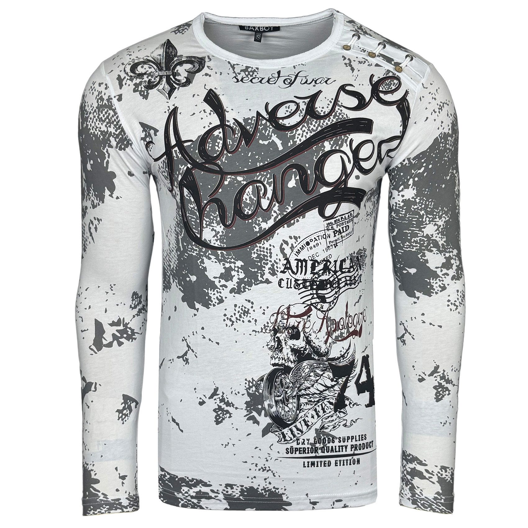 Baxboy Longshirt Baxboy Herren Longsleeve Langarmshirt Shirt Mit Rundhalskr günstig online kaufen