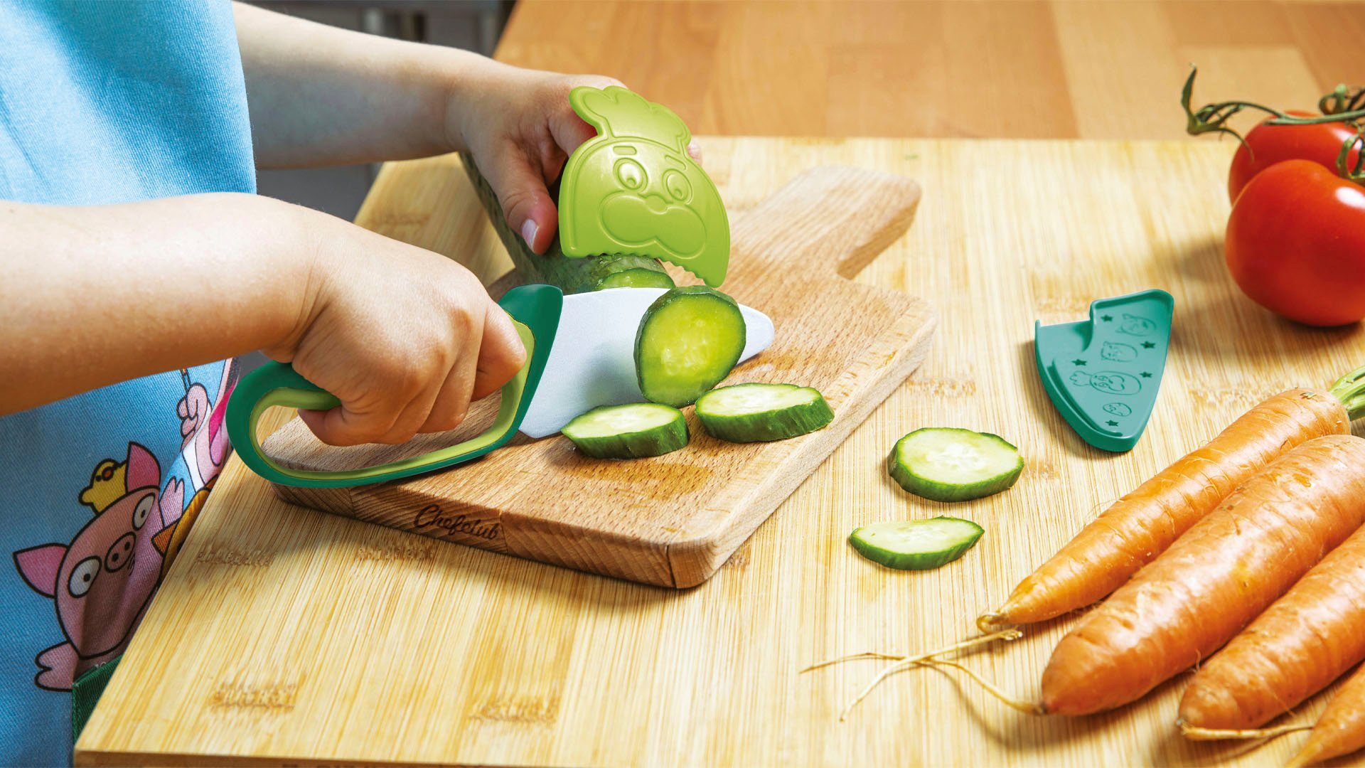 Chefclub Kinderkochmesser Messer für Kinder, grün