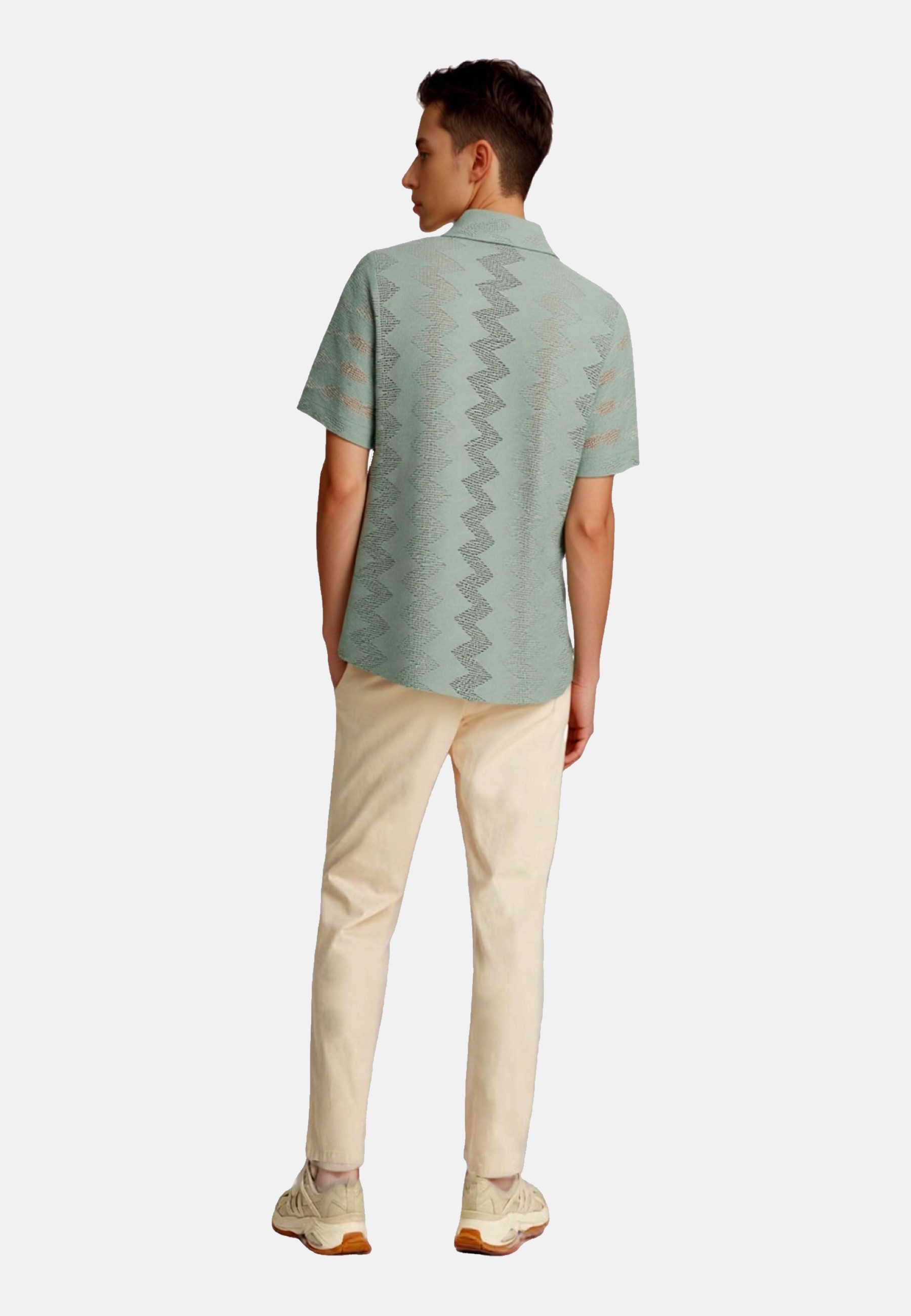 Guess Kurzarmhemd Hemd LATTICE Kurzarmhemd (1-tlg)