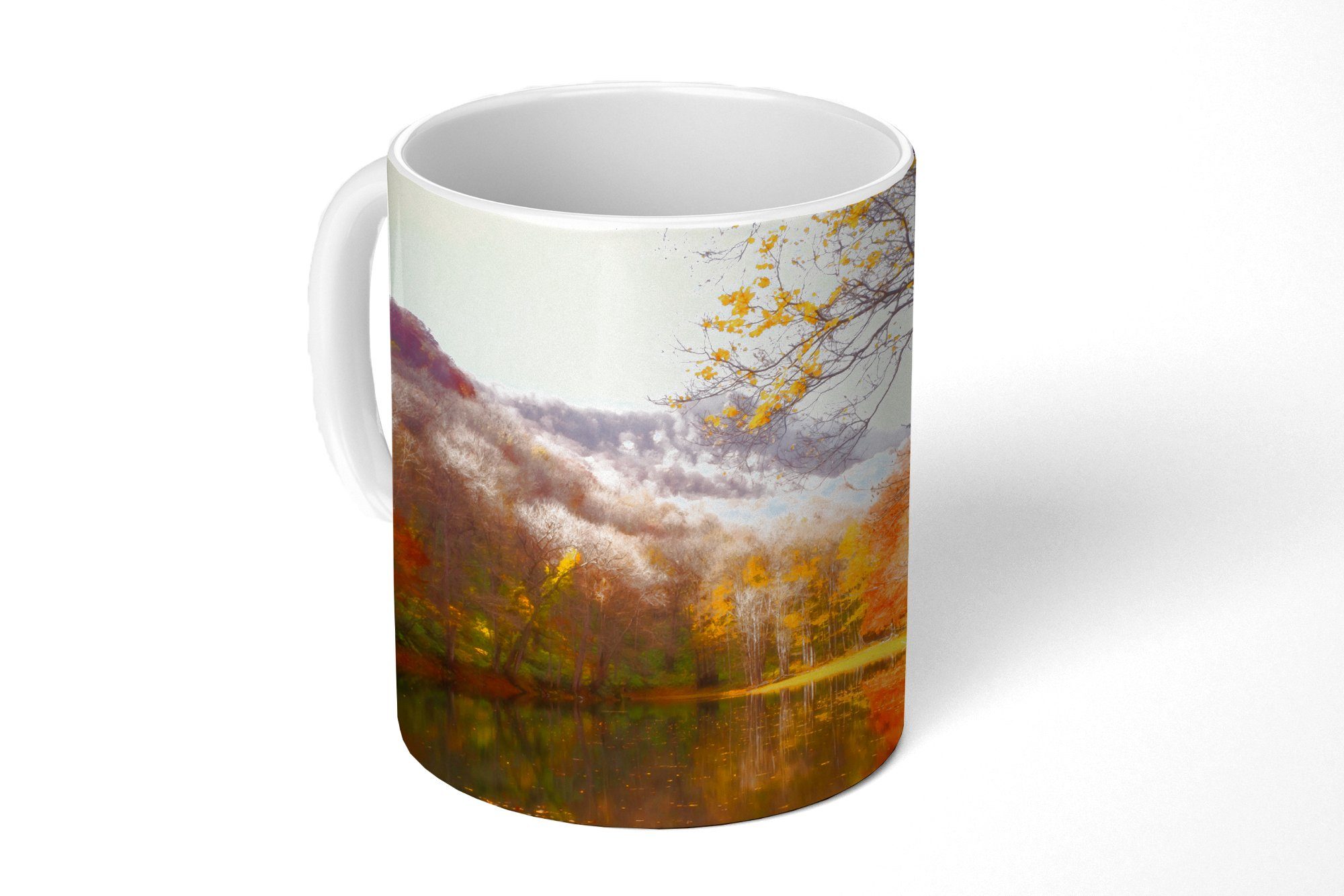 MuchoWow Tasse Natur - Wald - Herbst, Keramik, Kaffeetassen, Teetasse, Becher, Teetasse, Geschenk