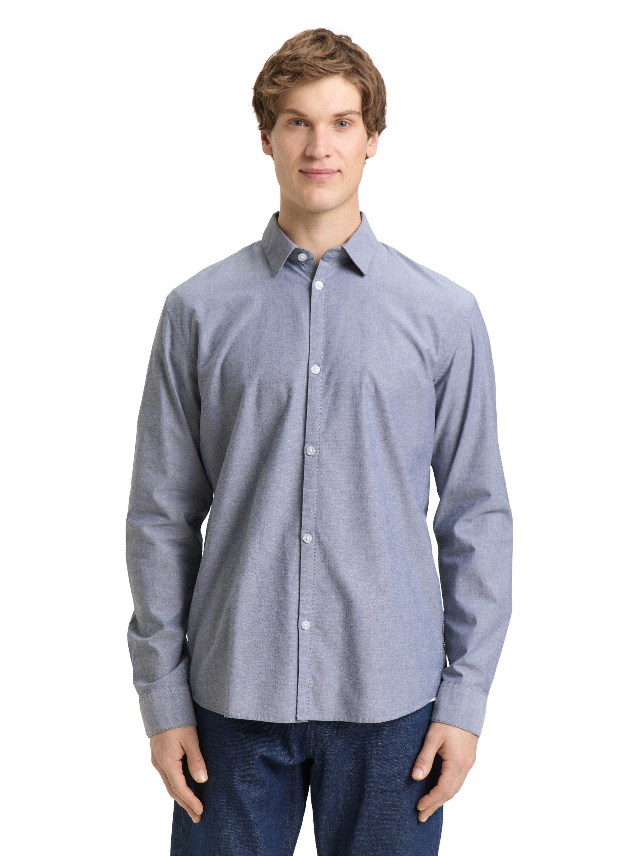 TOM TAILOR Denim Langarmhemd mit Knopfleiste
