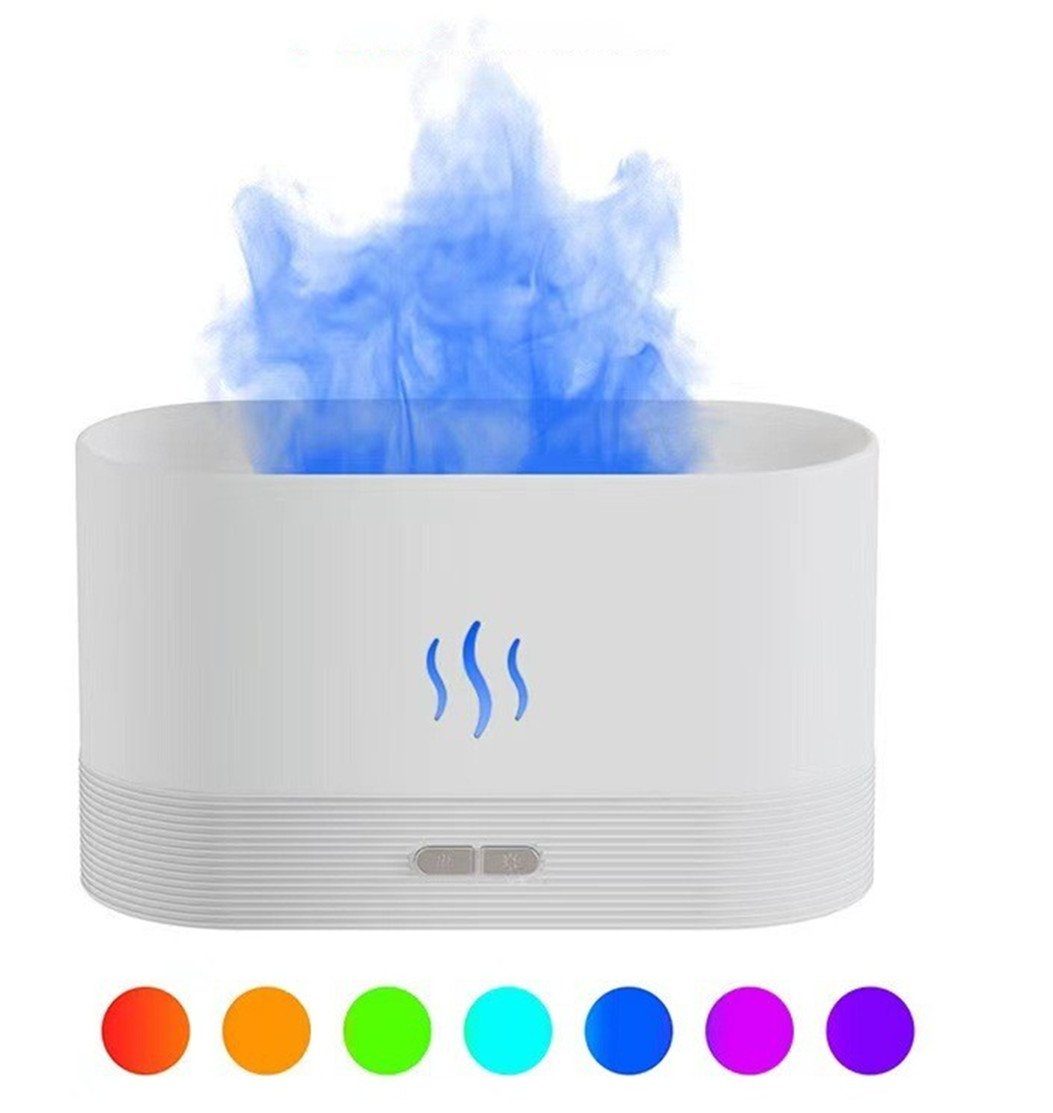 autolock Luftbefeuchter 3 In 1 Flammen Aroma Diffuser,7-Farben-Licht Luftbefeuchter Diffuser, Aroma Diffuser,Flamme Nebel,0.18 l,Automatische Abschaltung