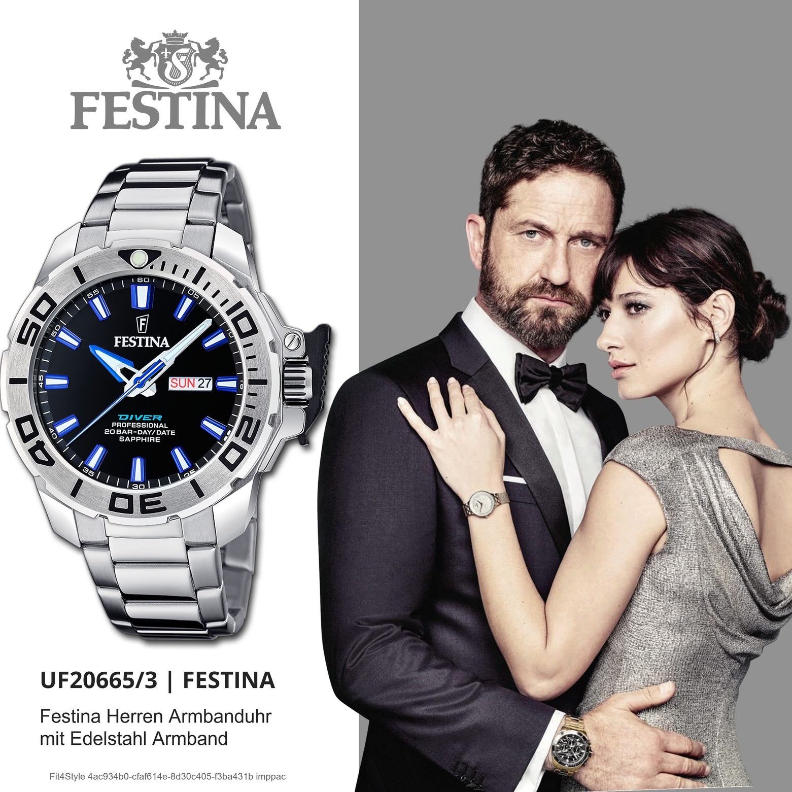 Festina Quarzuhr Festina Herrenuhr Edelstahl silber, (Analoguhr), Herren Armbanduhr rund, Edelstahlarmband silber, Casual