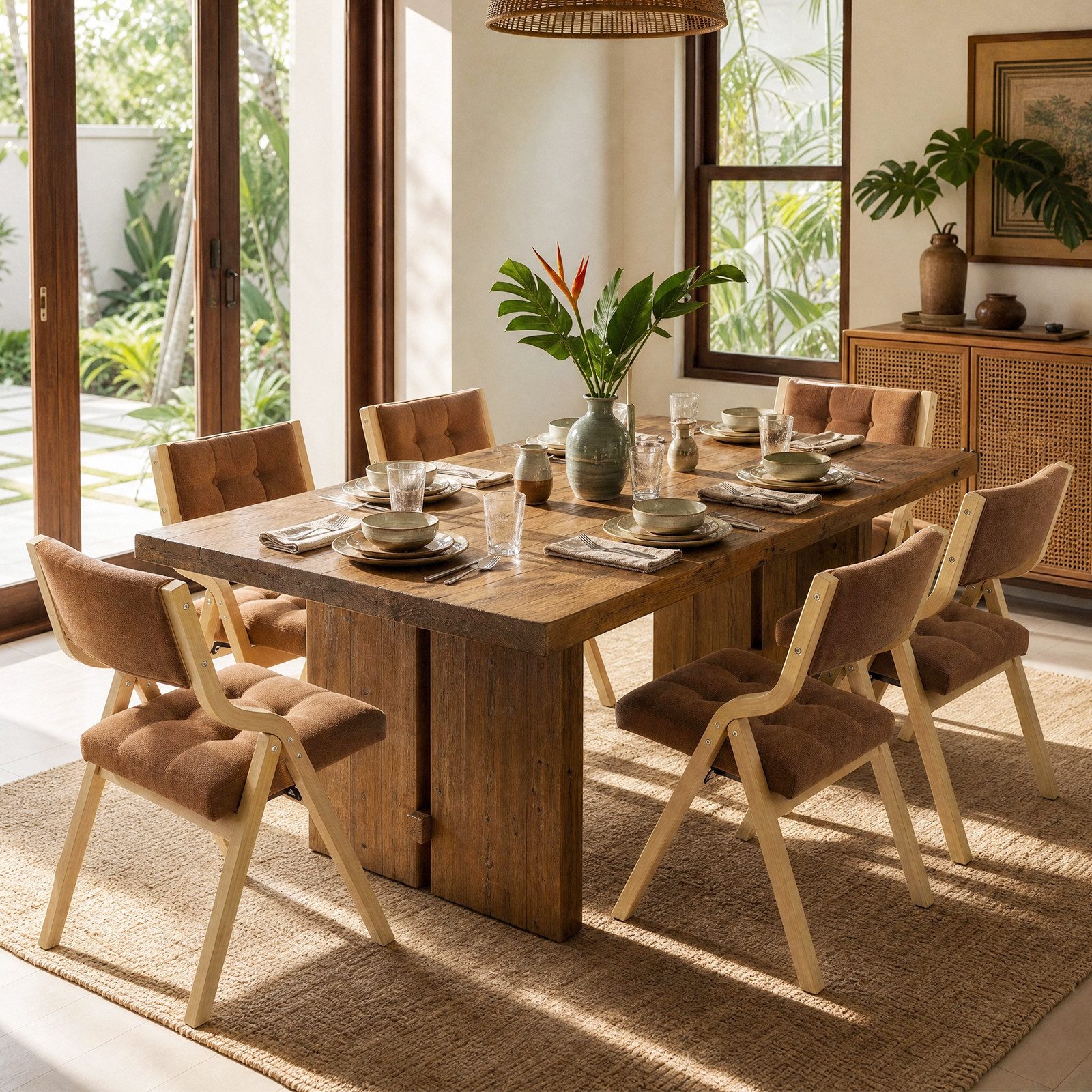 TLGREEN Klappstuhl,Küchenstuhl mit gepolstertem Sitz, (6 St), ergonomisch, platzsparend, rutschfest & stabil