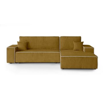 Beautysofa Ecksofa Erni, inkl. Schlaffunktion, Bettkasten, L-Form Polsterecke im modernes Stil, 275 cm Sofa, stilvoll Corner Schlafsofa