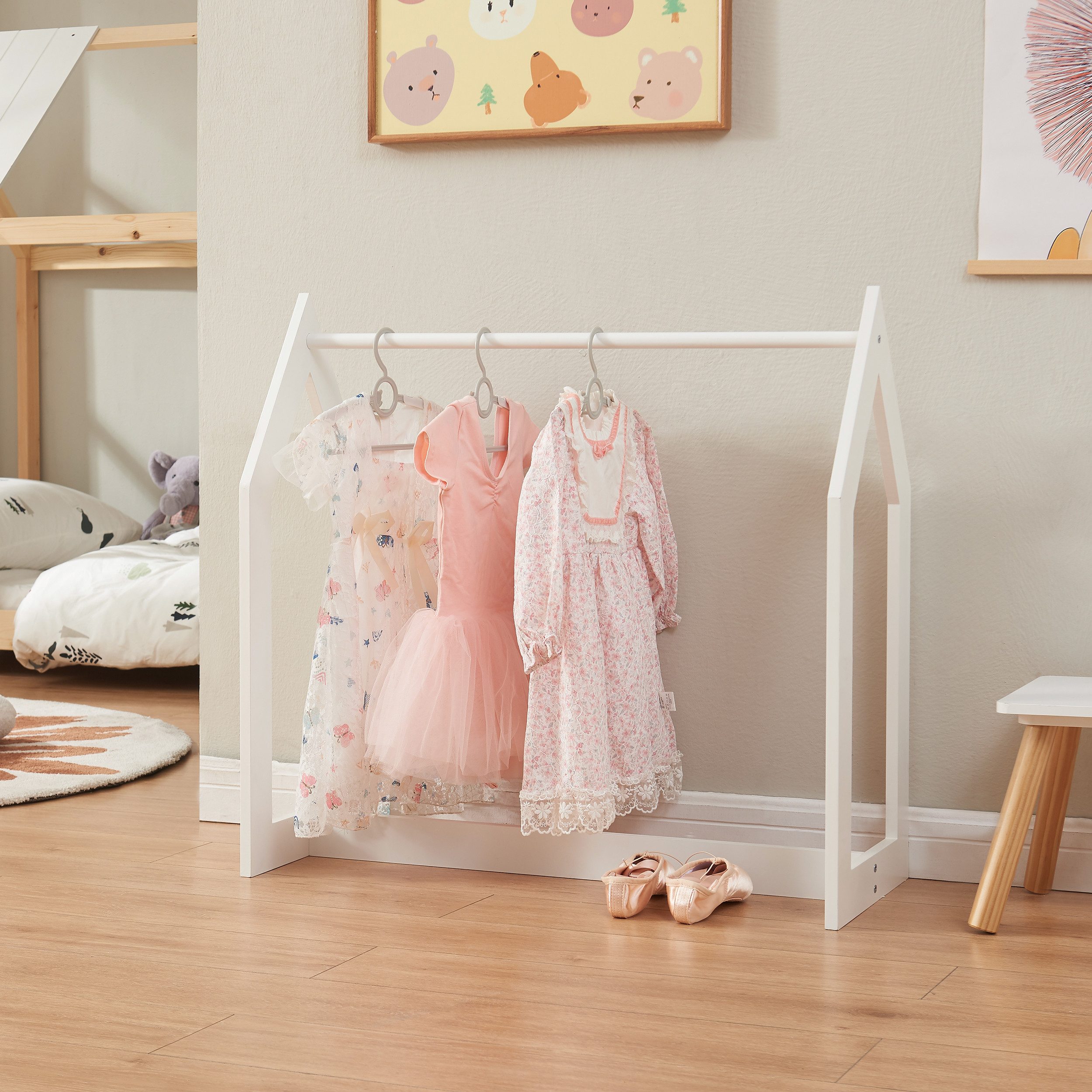 en.casa Вешалки, »Værløse« Kinder-Kleiderständer 78x75x35cm Weiß