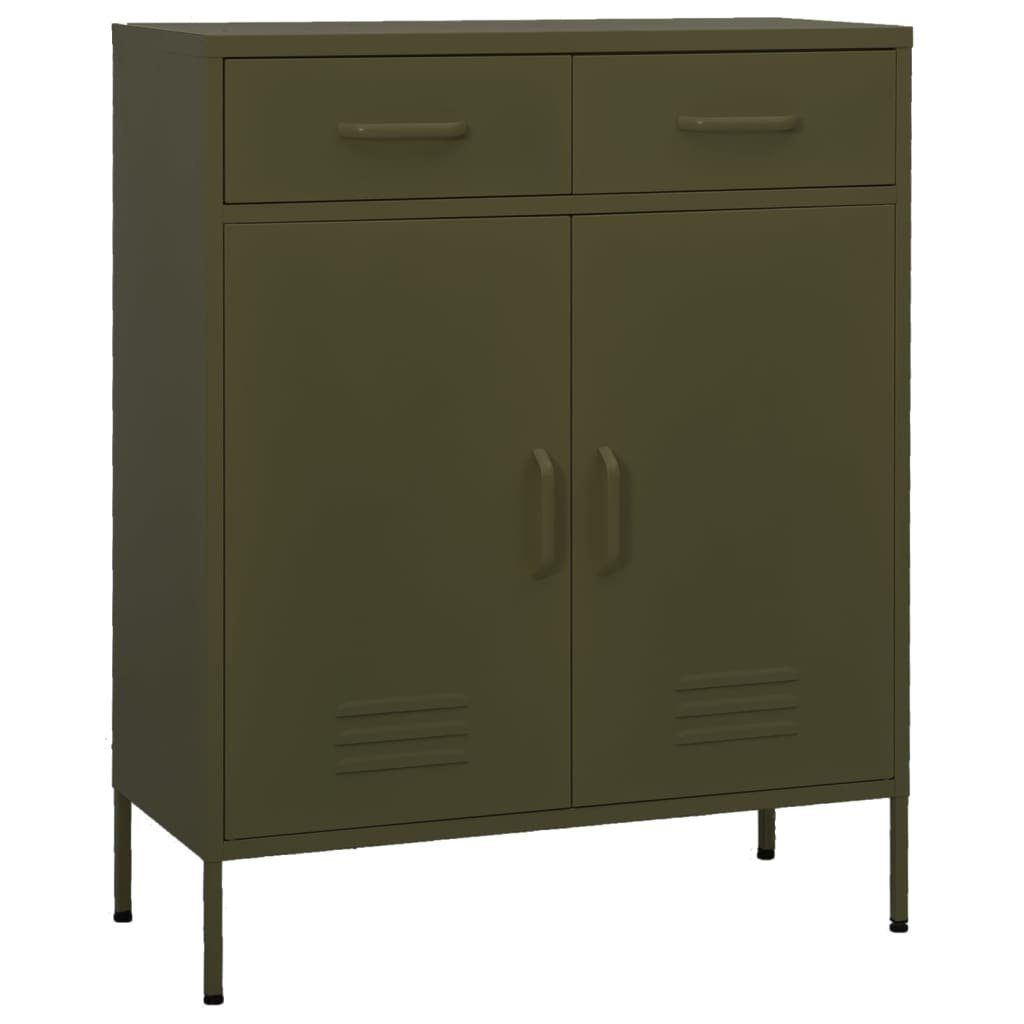 vidaXL Aktenschrank Lagerschrank Olivgrün 80x35x101,5 cm Stahl (1-St)