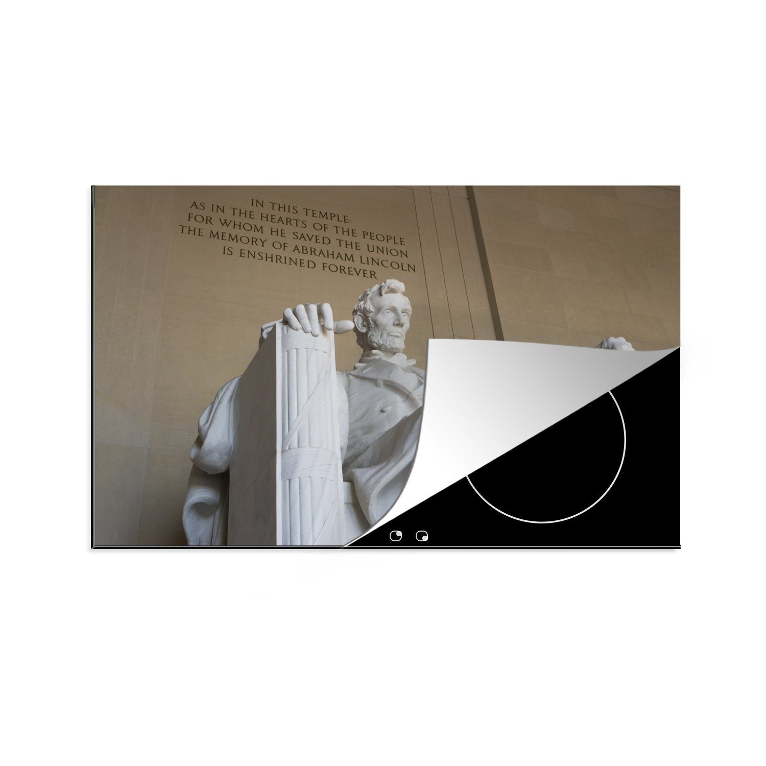 MuchoWow Memorials des Lincoln tlg), (1 cm, Vinyl, 81x52 aufgenommen, von Schutz unten Induktionskochfeld die küche, für Foto Herdblende-/Abdeckplatte Ceranfeldabdeckung
