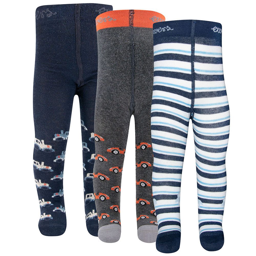 Ewers Strumpfhose Strumpfhose 3er Pack Fahrzeuge (3 St. 3er-Set) 80% Baumwolle, 17% Polyamid, 3% Elasthan
