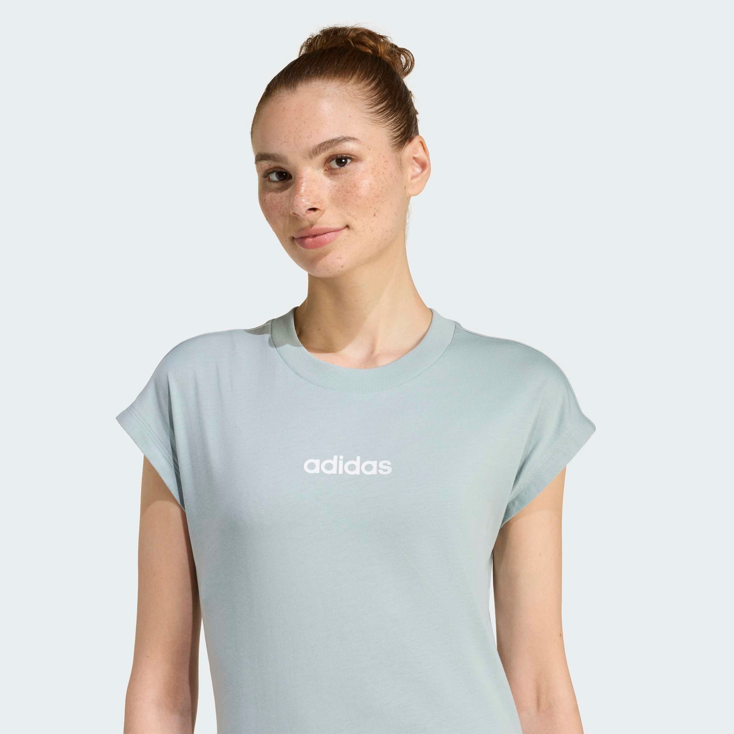 adidas Sportswear T-Shirt ESSENTIALS LINEAR COTTON sportlicher Stil, Kurzarm, ohne Verschluss, aus Baumwolle