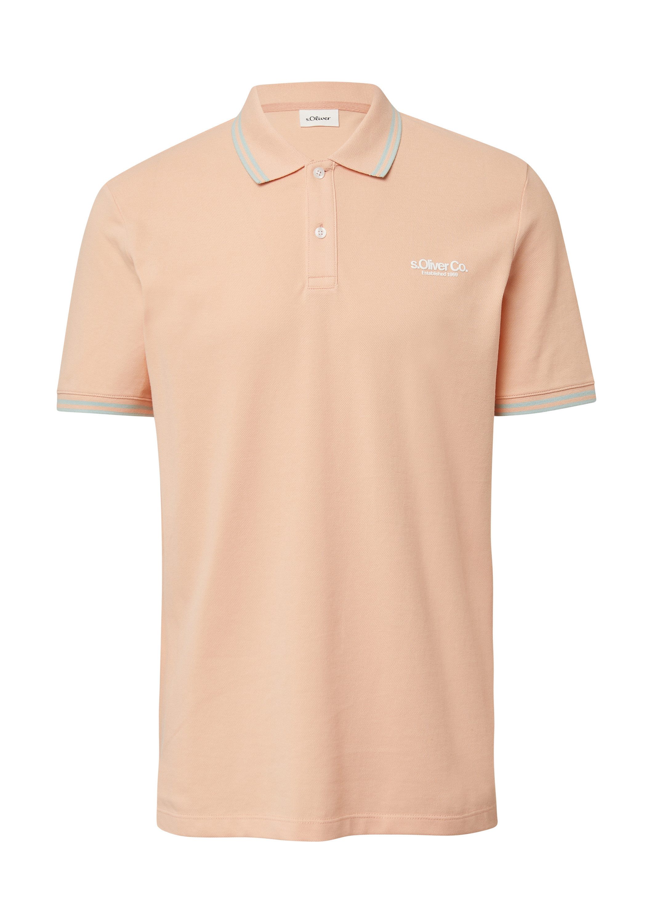 s.Oliver Kurzarmshirt Polo-Shirt Piqué-Poloshirt mit Kontrastdetails und Lo günstig online kaufen