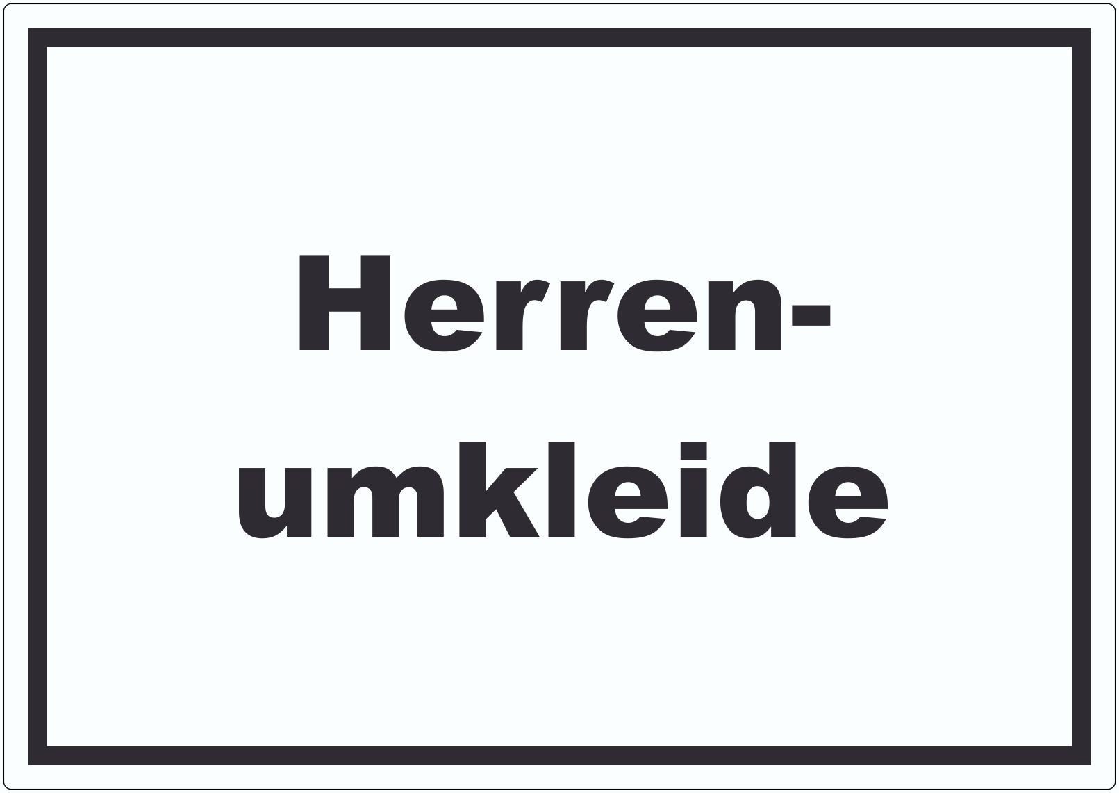 HB-Druck Aufkleber Herrenumkleide Aufkleber mit Text waagerecht, wetterfest, UV-beständig, kratzfest