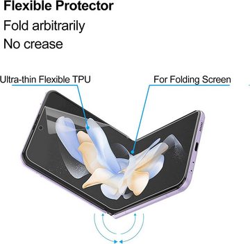 MSM Schutzfolie 2X Panzerfolie für Samsung Galaxy Z Flip 4 5G Display Glasfolie TPU Anti-Schock