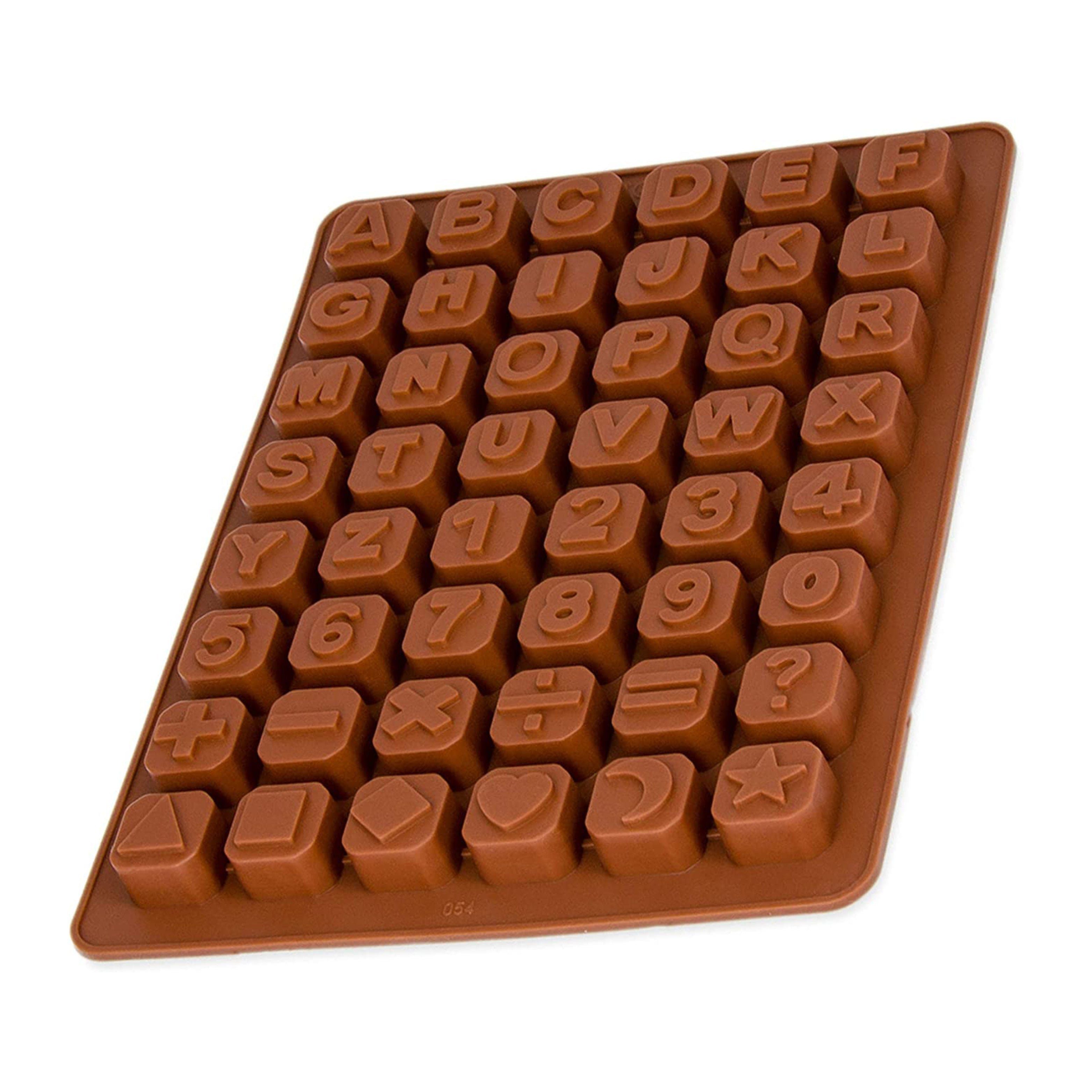 wisefood Silikonform 1-tlg., Silikonform Buchstaben und Zahlen - braun 24x18x1,5cm, (1-tlg)