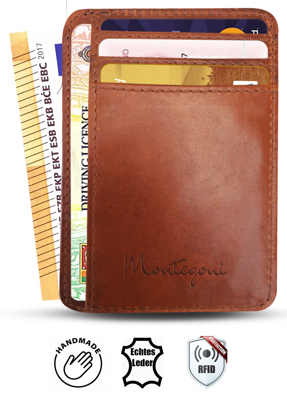 Kartenetui 100% Echtleder Kartenetui SEHR Slim und FLACH Kreditkartenetui