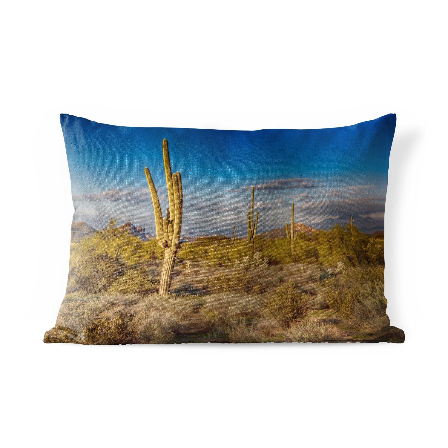 MuchoWow Dekokissen Kaktus bei Sonnenuntergang in Arizona, Outdoor-Dekorationskissen, Polyester, Dekokissenbezug, Kissenhülle