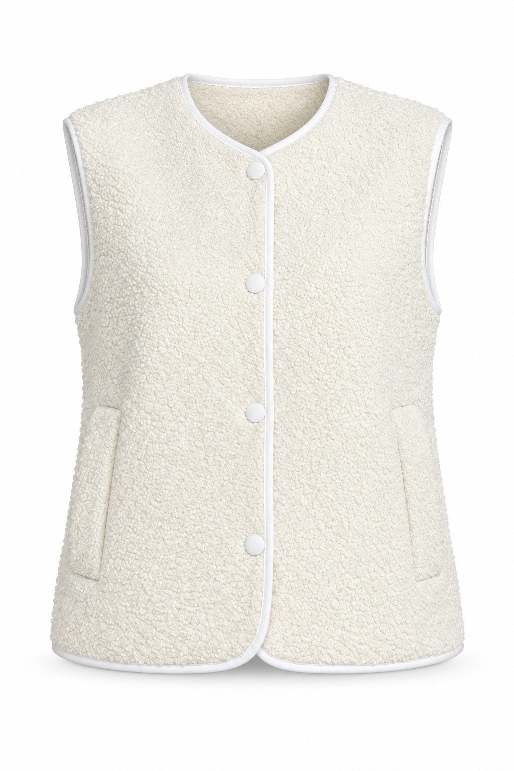 ITALY VIBES Plüschjacke - Kuschelige Teddyweste mit Knopfleiste für Damen ONE SIZE - passend für Größen S bis L