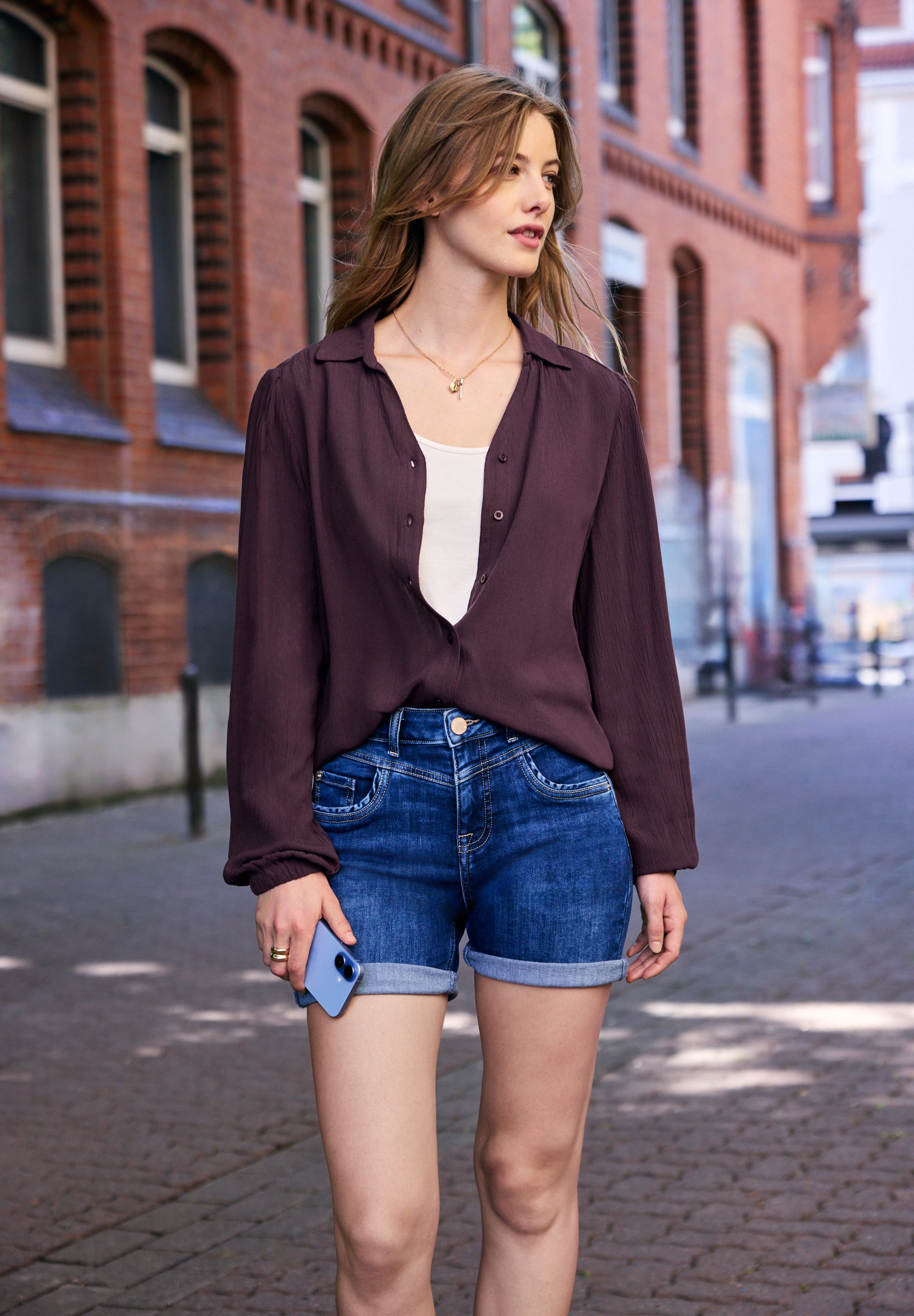 STREET ONE STUDIO Langarmbluse aus softer Viskose