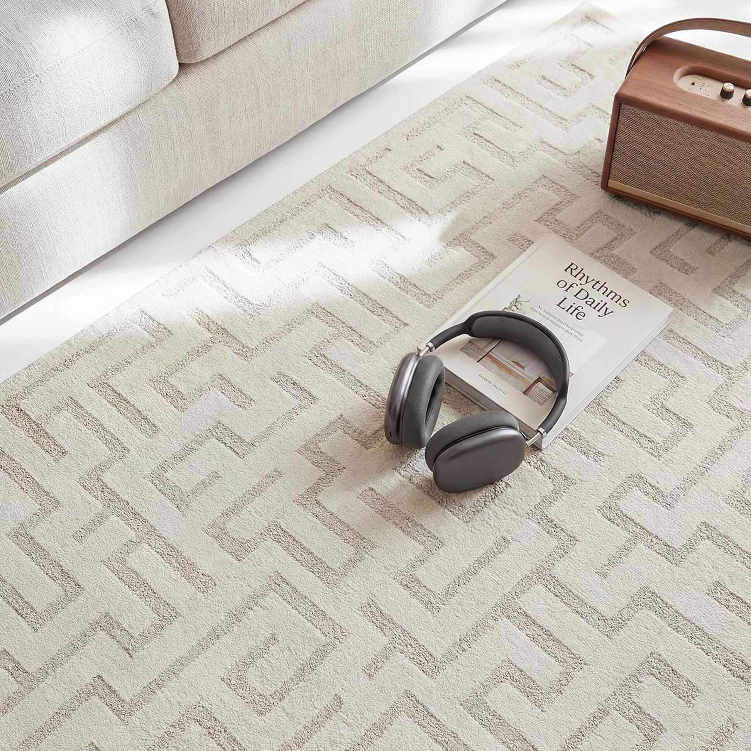 Carpetia Teppich Teppich Modern Creme mit Strukturdesign und eleganter Oberfläche, rechteckig, Höhe: 12 mm – Bild 4 von 5