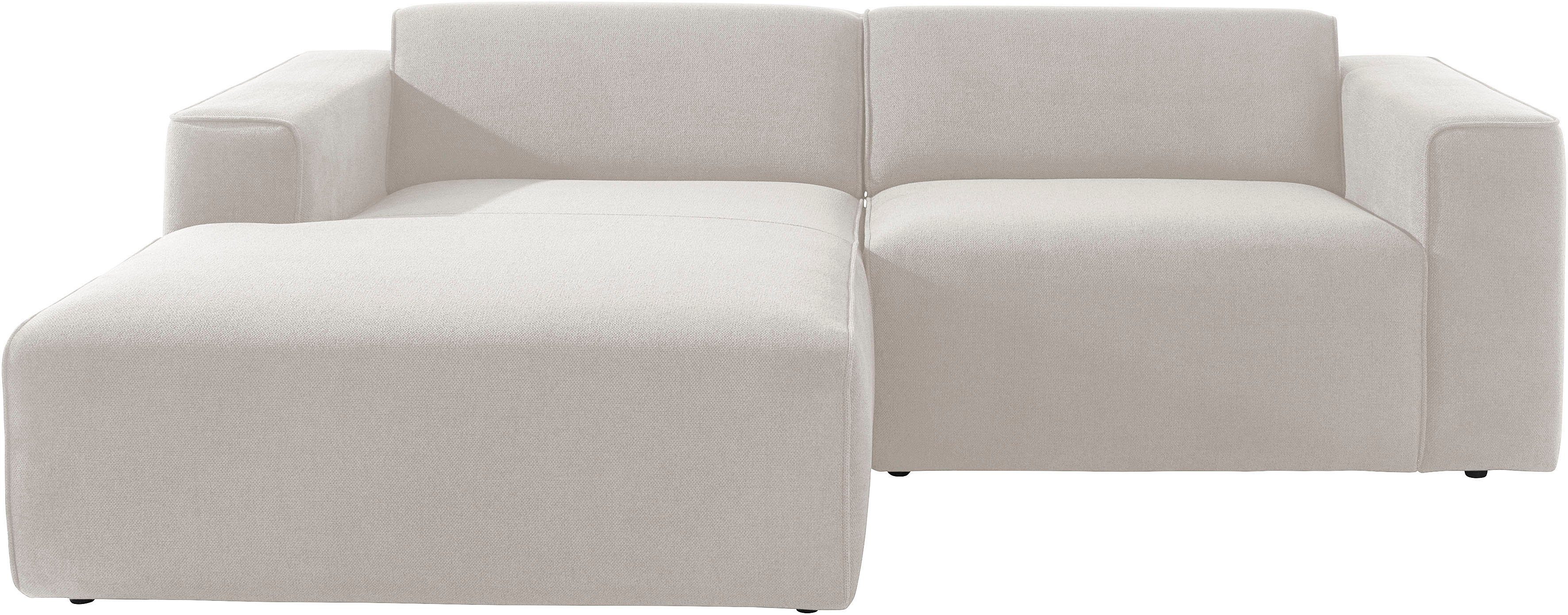 andas Ecksofa "Noord mit Kedernaht, Breite 234 cm", Cord, Struktur, Webstof günstig online kaufen