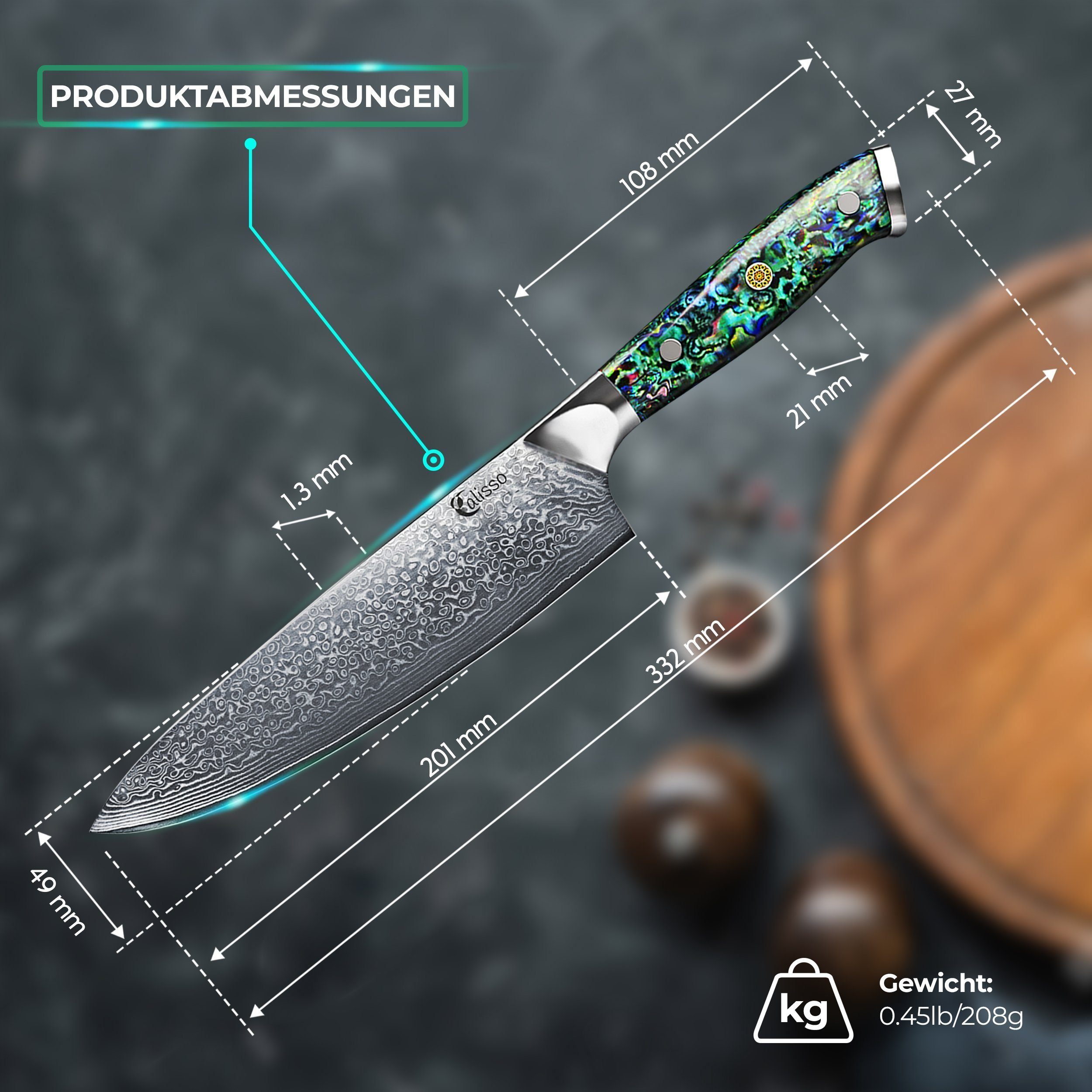 Calisso Kochmesser Küchenmesser Abalone Line Chefmesser