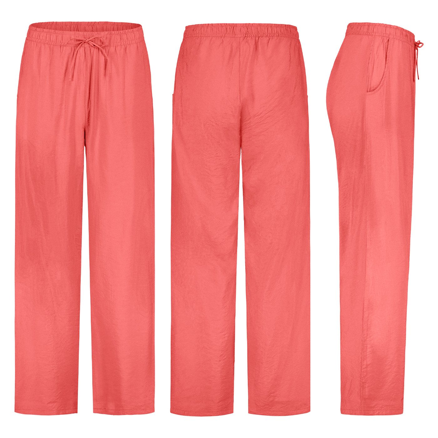 SUBLEVEL Chinos Damen Luftige Sommerhose Freizeit Weit geschnitten Stoffhos günstig online kaufen