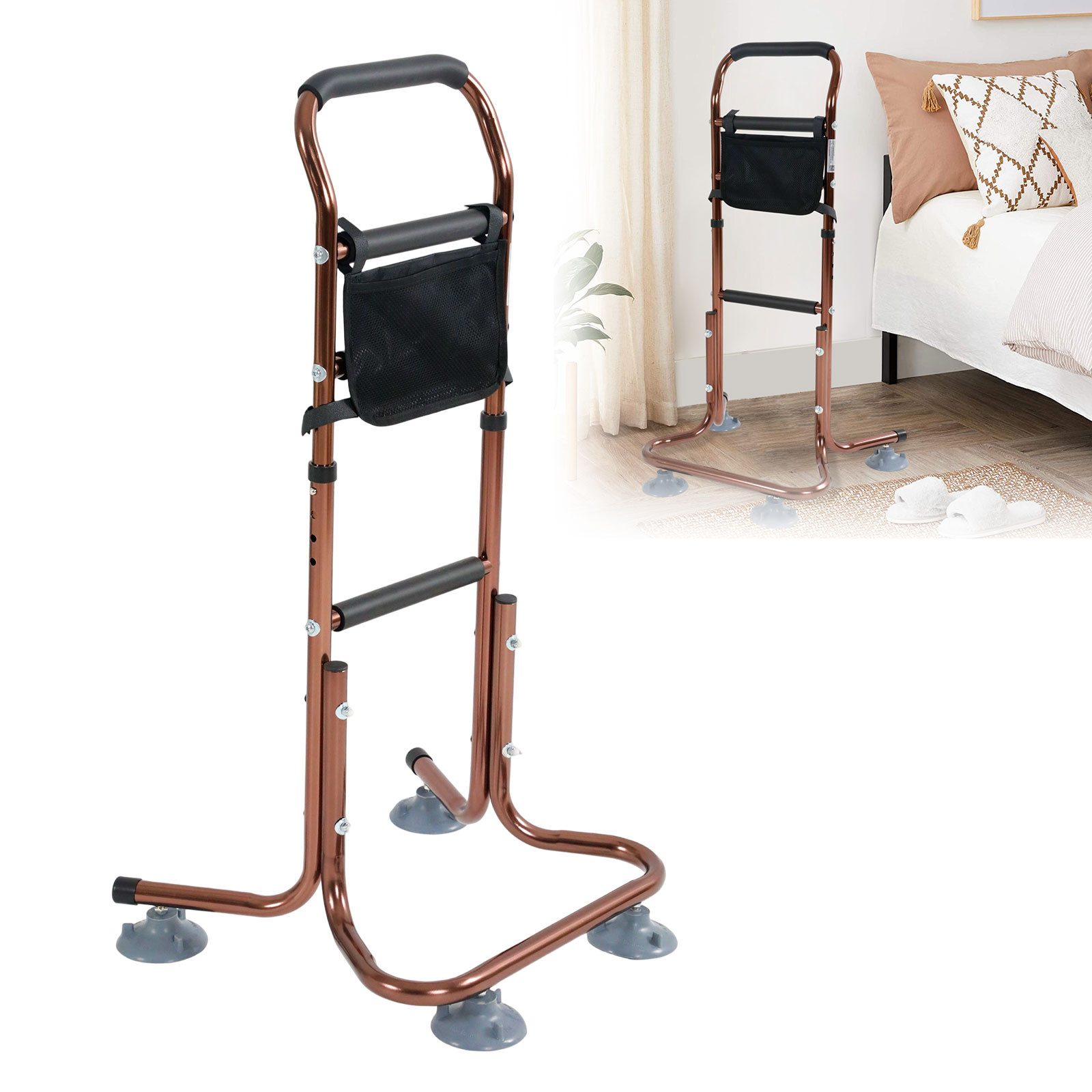 TWSOUL Stehhilfe Mobile Aufstehhilfe für Senioren mit Tasche, Sicher Höhenverstellbar, Senioren Aufstehhilfe für Bett&Stuhl, Sitz- und Stehhilfe Haltegriff