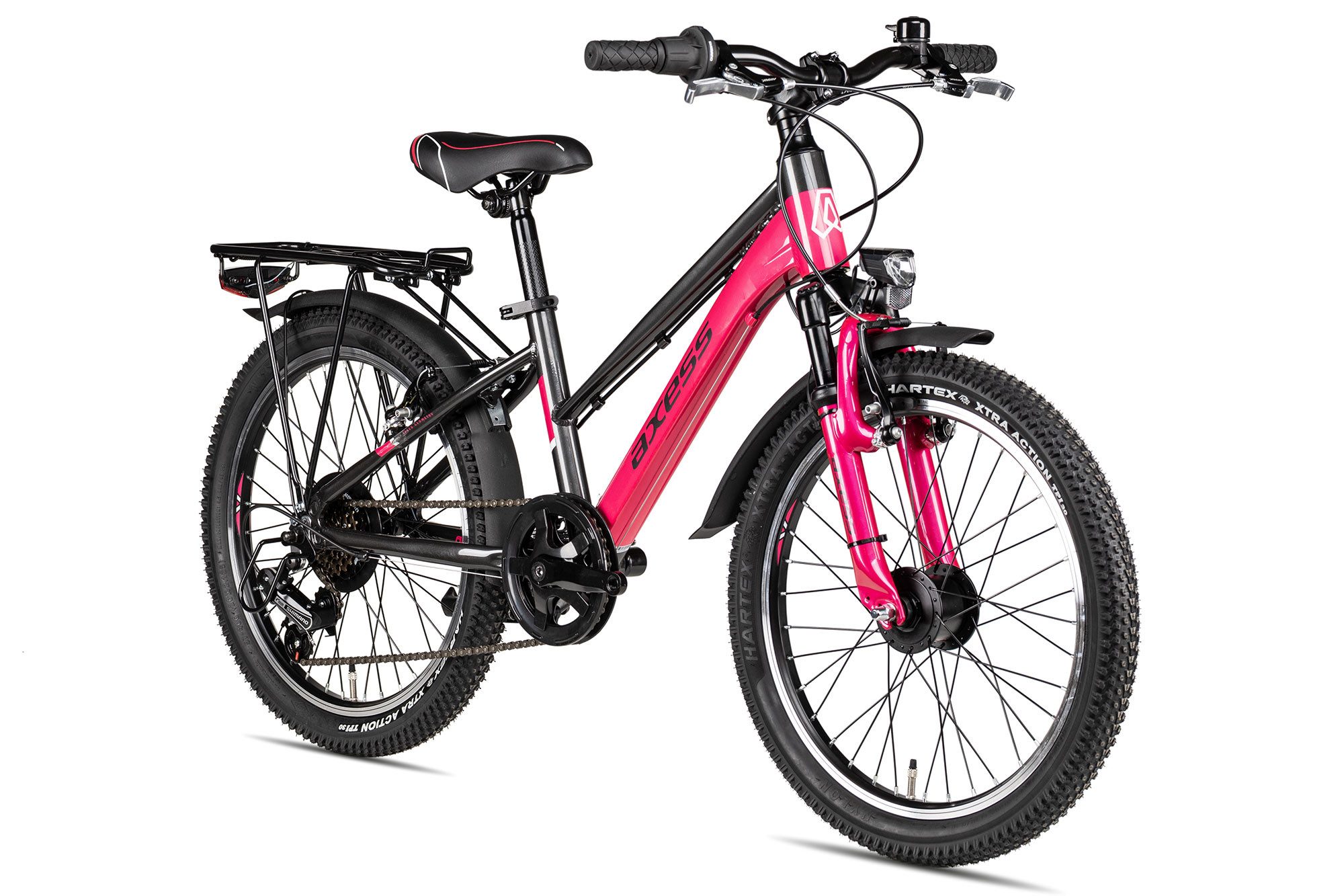 Axess Kinderfahrrad Axess Adventure 6 20 Trapez, 6 Gang Shimano Tourney 6 Schaltwerk, Kettenschaltung, Straßenausstattung violett/rosa