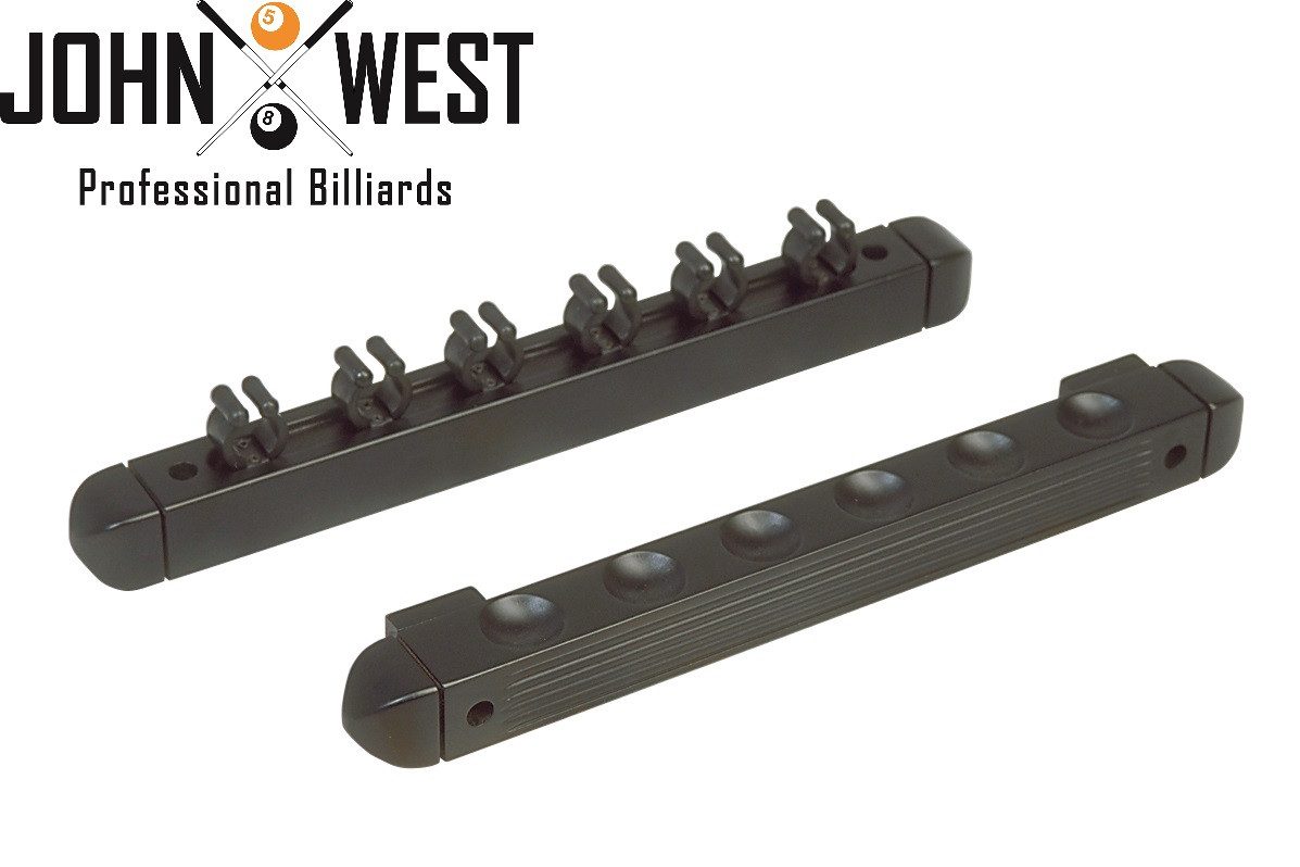 Billardqueue John West Billard Queue Wandhalterung für 6 Queues schwarz