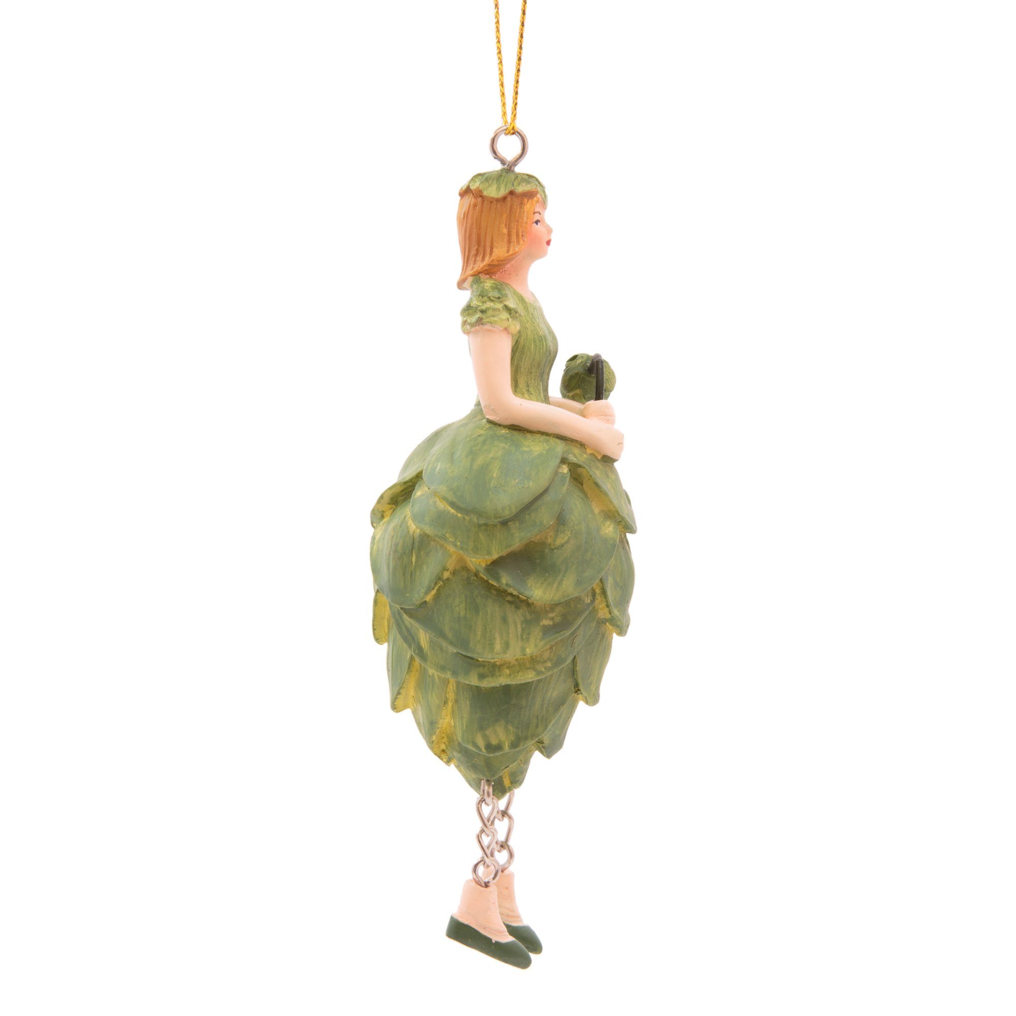 ROSEMARIE SCHULZ Deko, Polyresin Heidelberg Kunstblume Dekofigur Hopfen aus Handbemalte Blumenmädchen Dekohänger Figur