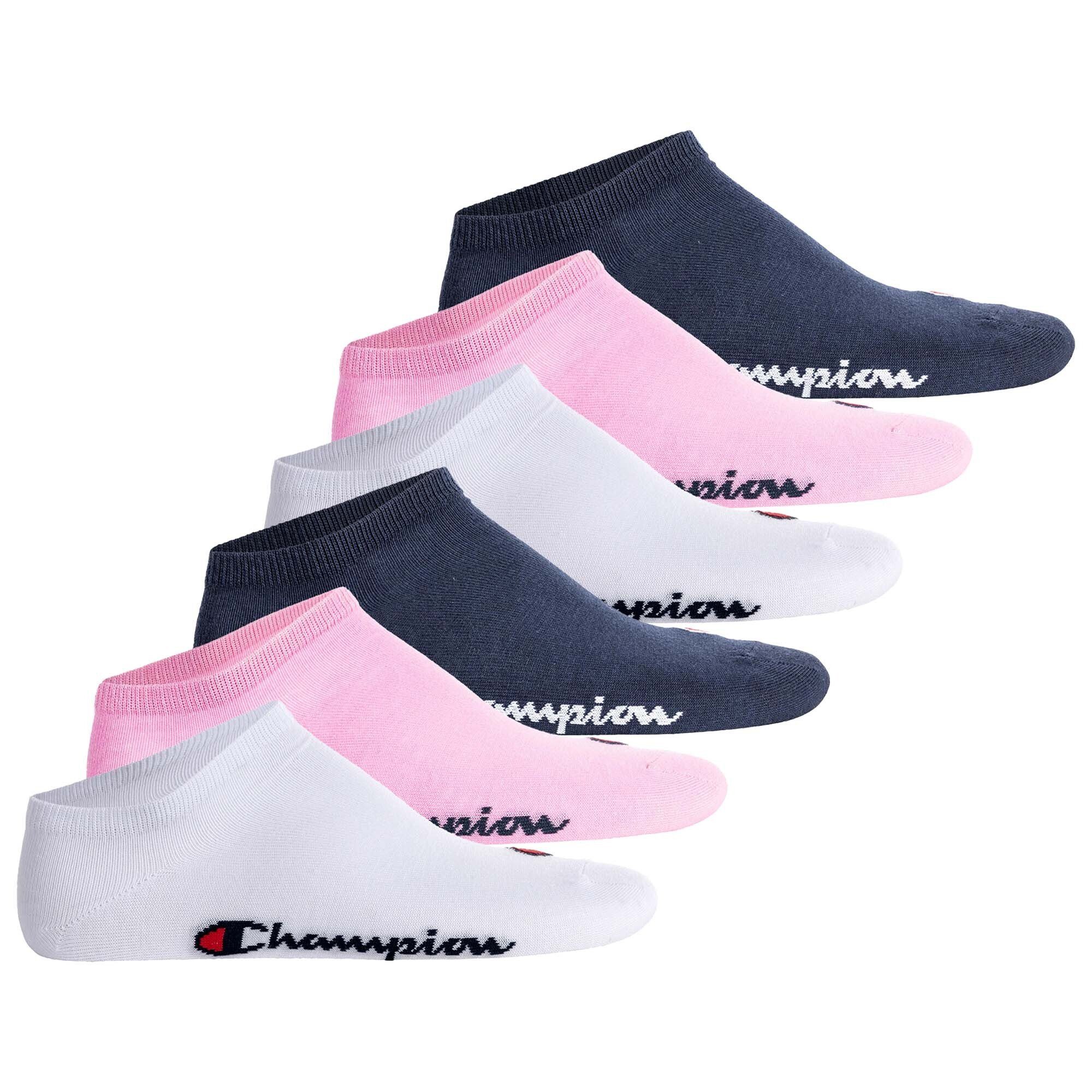 Champion Sportsocken Unisex Socken, 6 Paar - Crew Socken Basic Rosa/Weiß/Blau