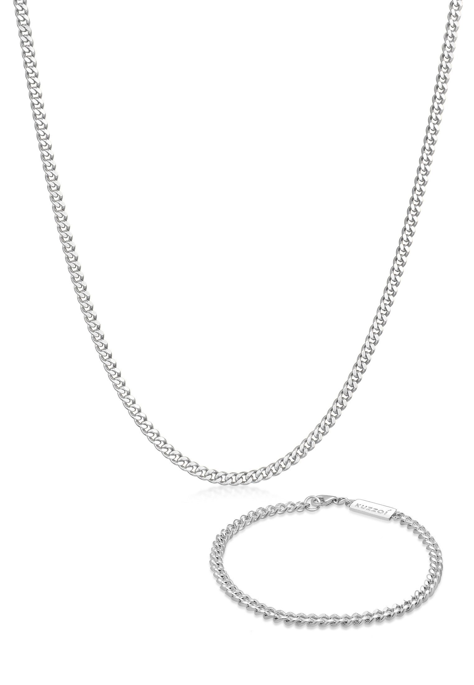 Kuzzoi Schmuckset Panzerketten Armband und Kette Basic 925 Silber, Schmucks günstig online kaufen
