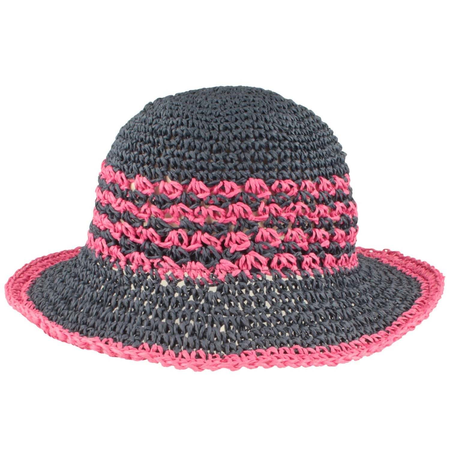 Breiter Strohhut Sommerliche Kinder Häkel Glocke in zweifarbigen Design