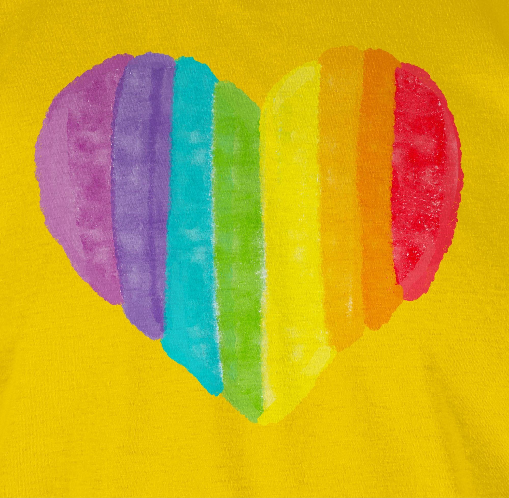 Shirtracer LGBT 03 Kleidung Regenbogen T-Shirt Gelb Herz