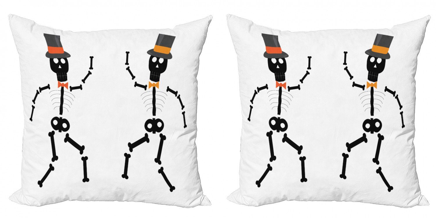 Doppelseitiger Schwarz Stück), Kissenbezüge Orange und (2 Abakuhaus Halloween-Spaß-Hut Accent Modern Digitaldruck,