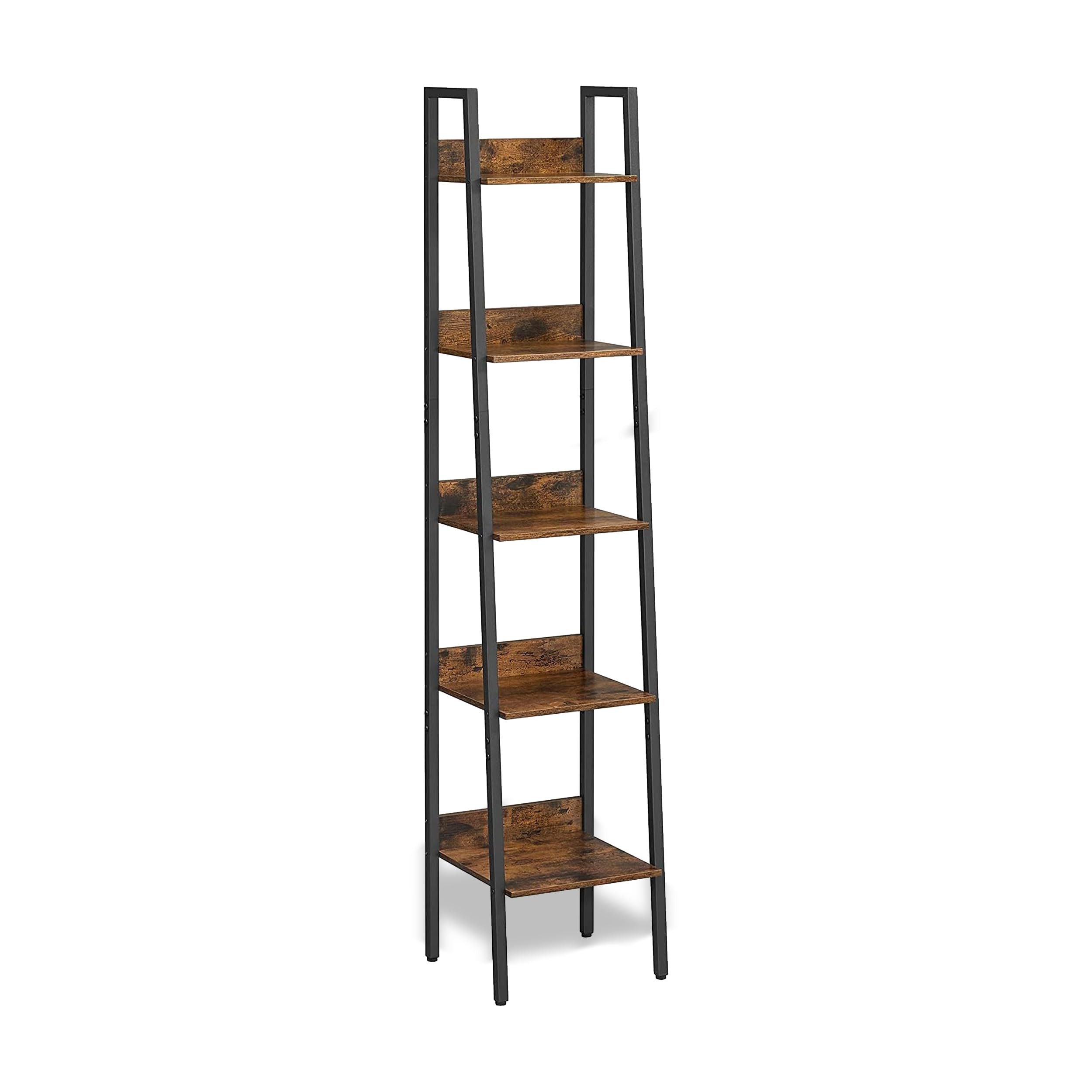 Best for Home Bücherregal Holzregal Vintage – stabiles 5-Böden Regal für stilvollen Stauraum, Einzelmöbel 1-tlg., vielseitig einsetzbar, platzsparendes und dekoratives Stauraummöbel