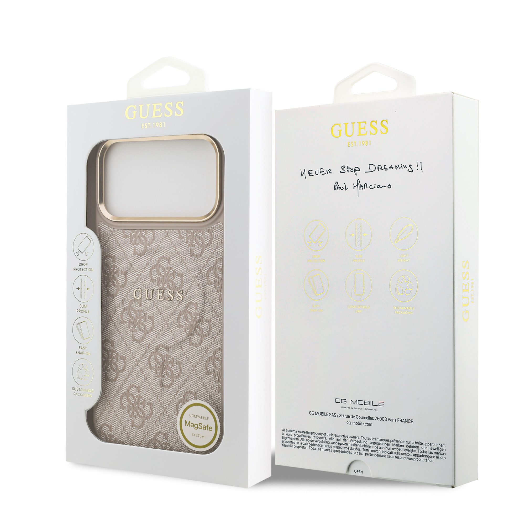 Guess Handyhülle GUESS Case für iPhone 17 Pro Max Goldrahmen Magsafe Handyhülle Cover R – Bild 4 von 4