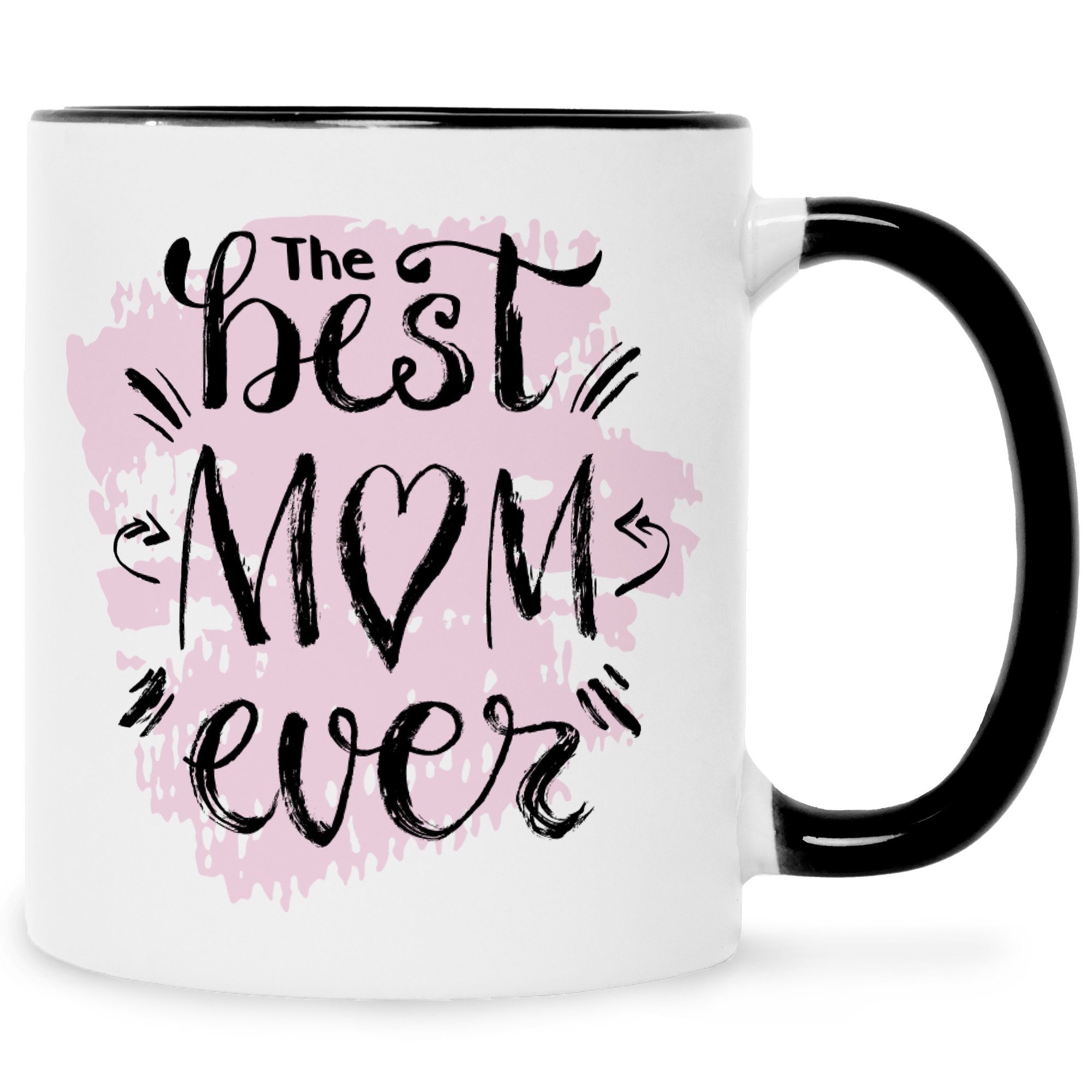 GRAVURZEILE Tasse Bedruckte Tasse mit Spruch - The best Mom ever - Herzliche Geschenke - Geschenk für Mama zum Muttertag Geburtstag Valentinstag Weihnachten - für Frauen für Sie Schwarz Weiß