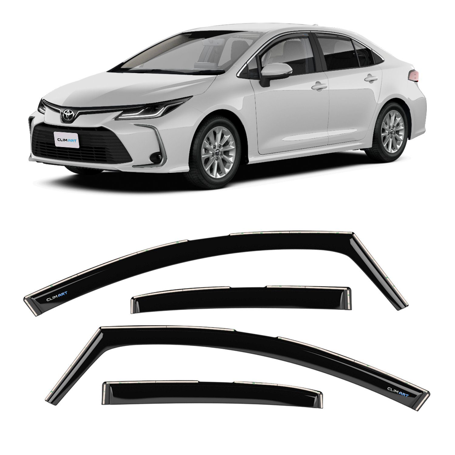 (4 Windabweiser Toyota Clim Art CLIM Auto-Fußmatte Corolla für ART nur mit Sedan 2020-2023 St)