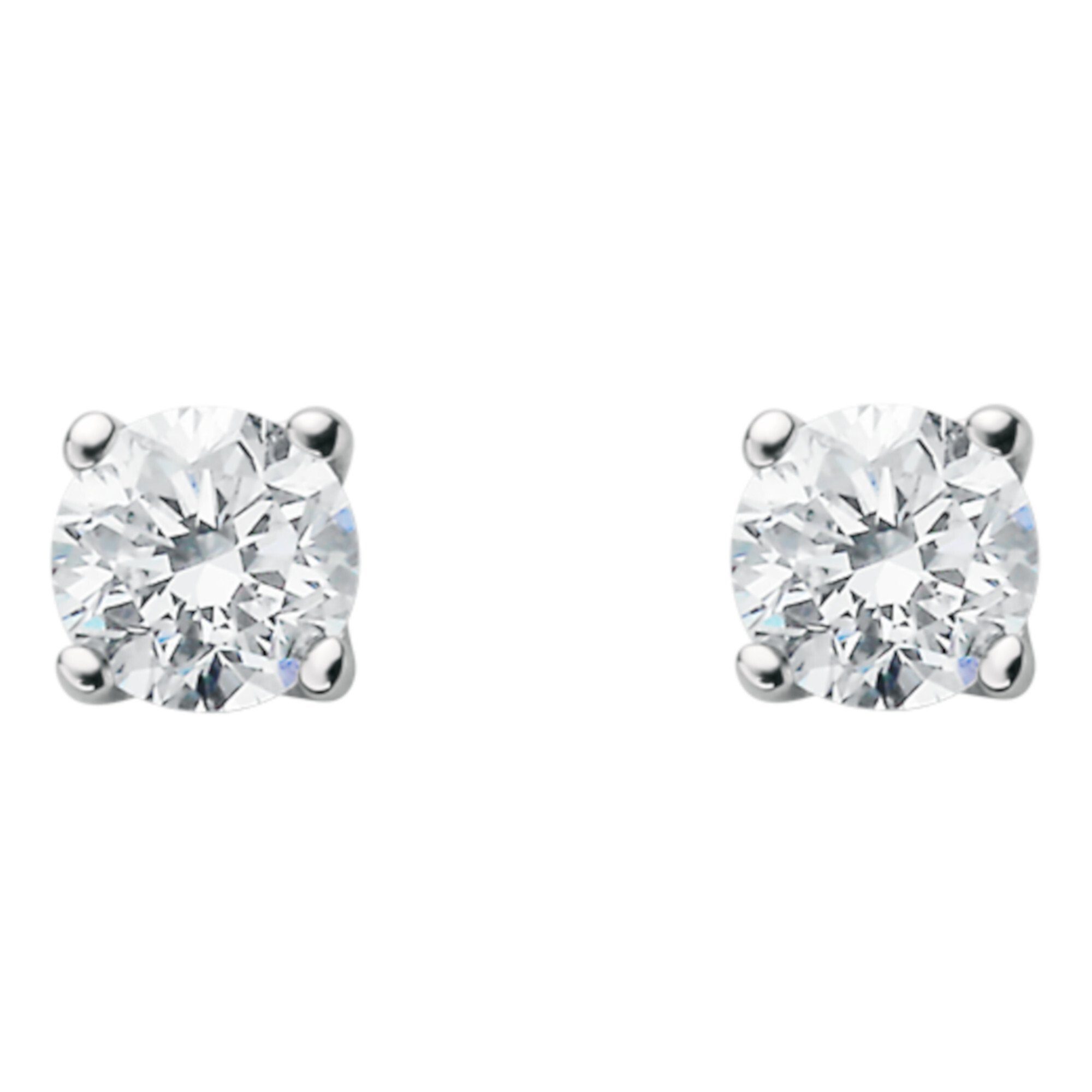 Platin, Damen Paar Diamant ct aus ELEMENT Ohrringe Brillant Ohrstecker ONE 0.10 Ohrhänger 950 Platin Schmuck