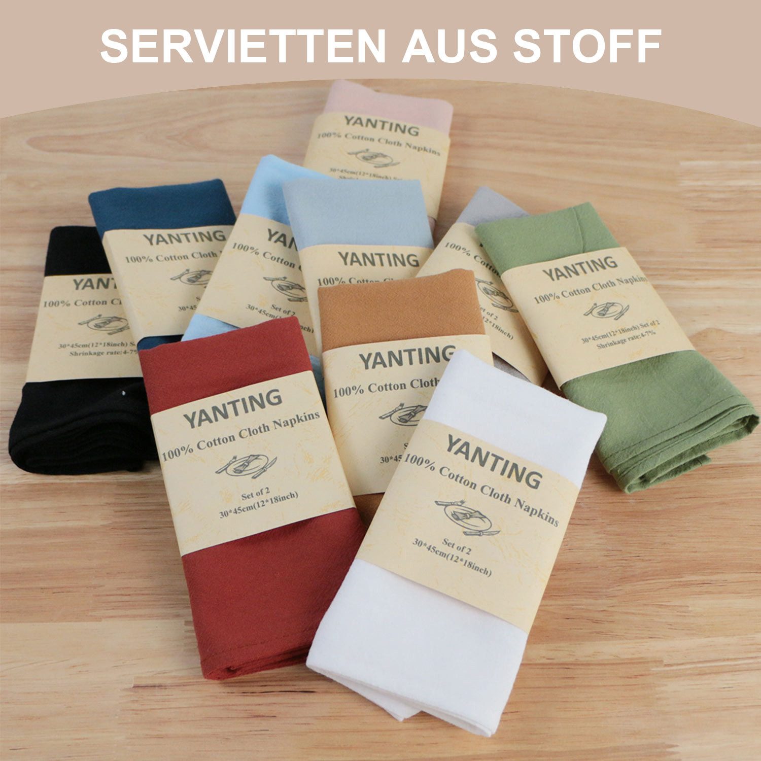 Refttenw Stoffserviette Serviette 4er-Pack Baumwolle Stoffservietten 45 x 30 cm, Stoffservietten, Wiederverwendbare