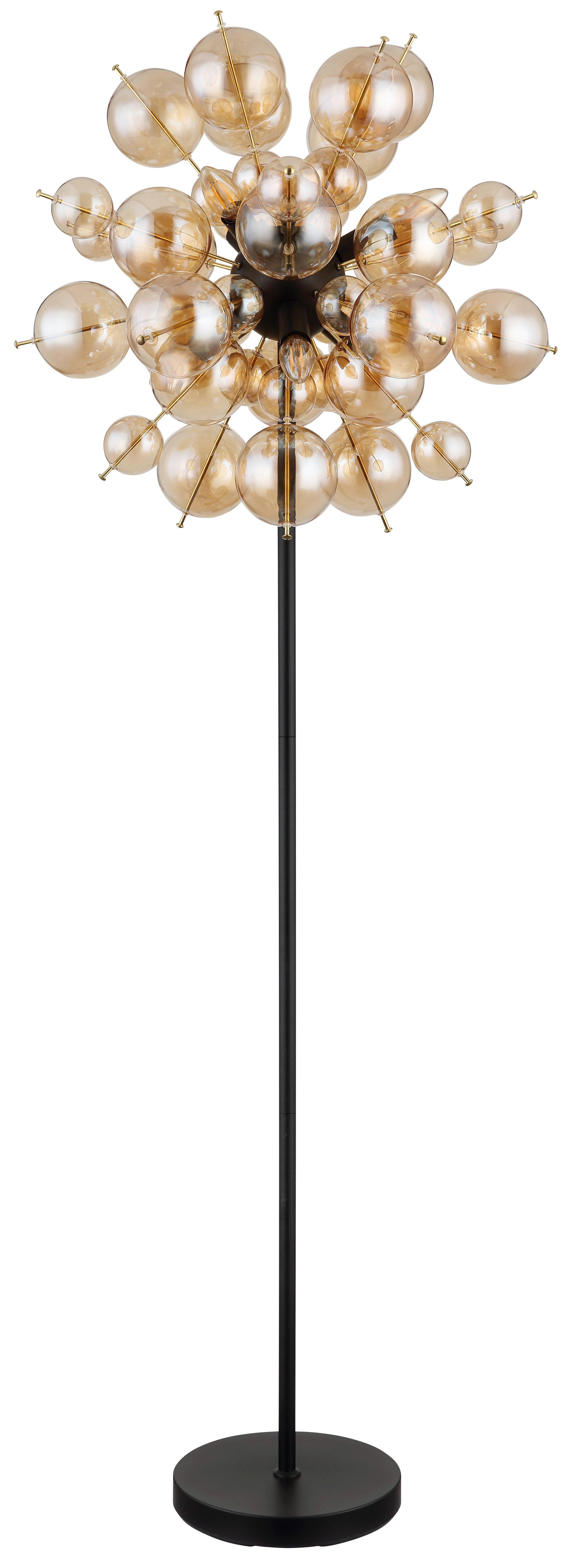 GLOBO LIGHTING Stehlampe UDO, ohne Leuchtmittel, Stehlampe/goldfarben/Glaskugeln/modern/Wohnzimmer/Flur/Schlafzimmer